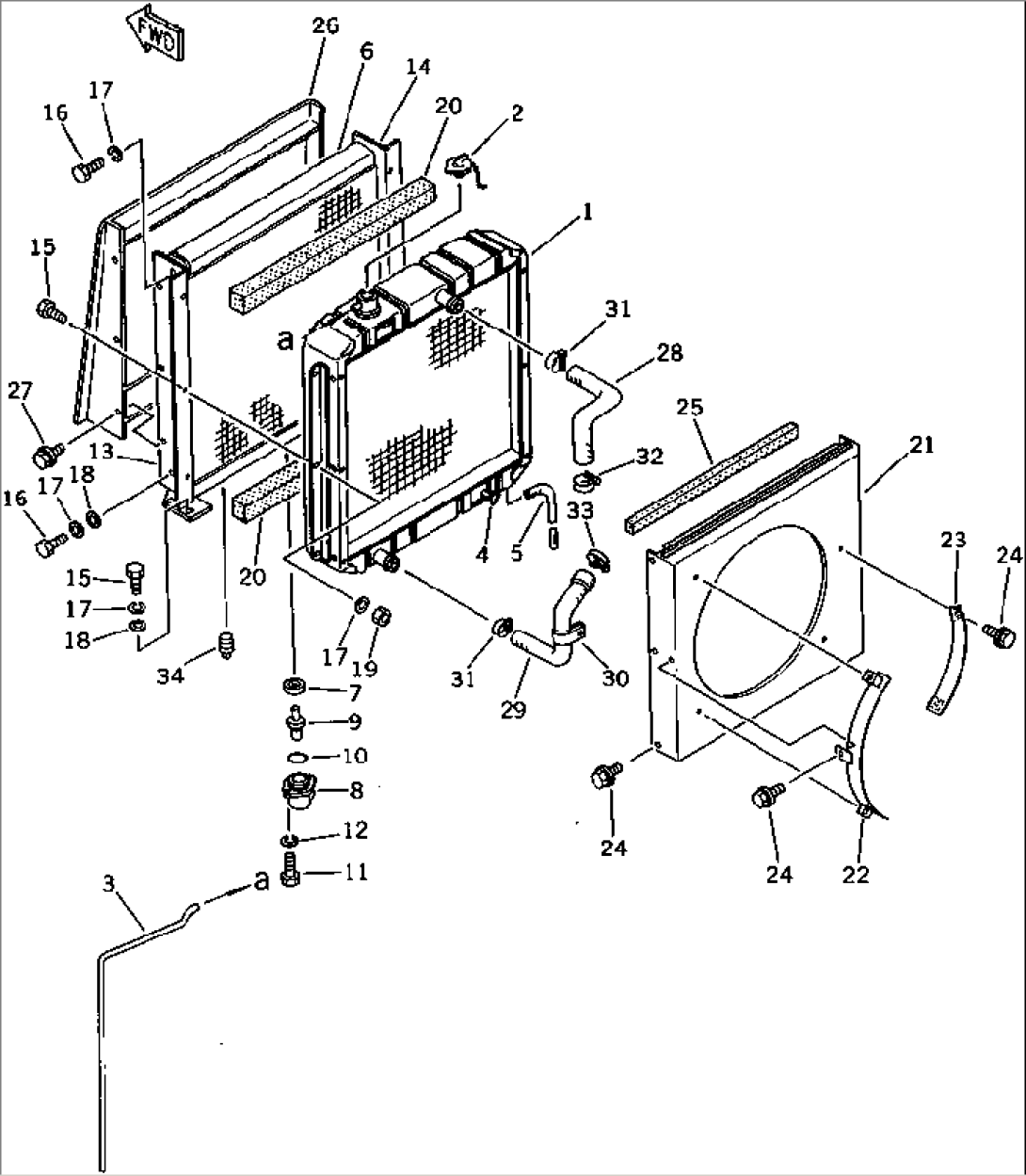 RADIATOR AND OIL COOLER (EXCEPT JAPAN)