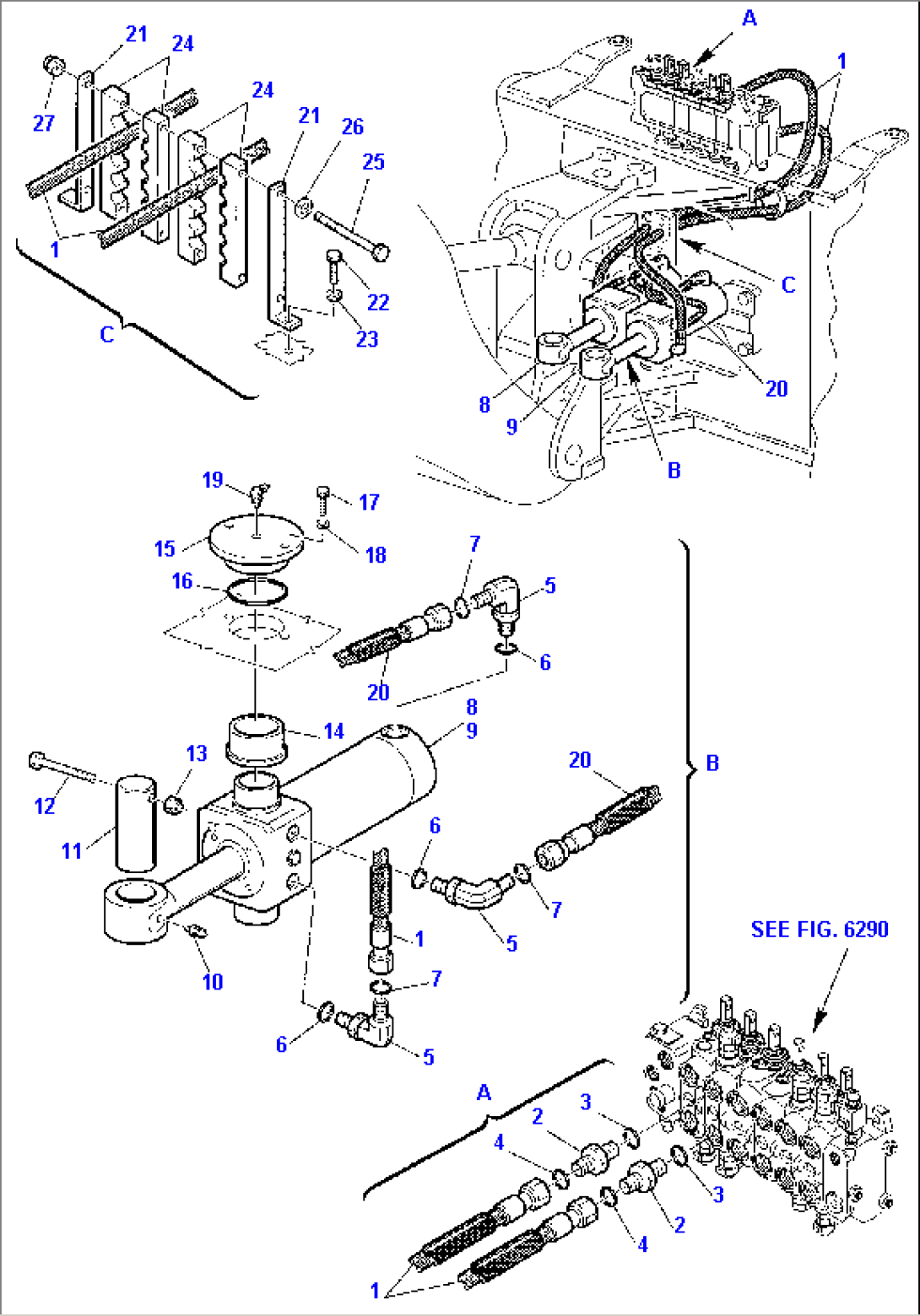 HYDRAULIC PIPING (BOOM SWING CYLINDER LINE)