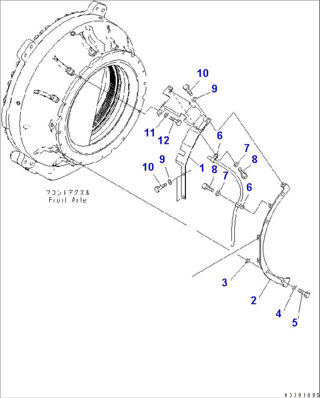 FRONT AXLE (L.H.) (COVER) (FOR WITH ABS)(#8184-)