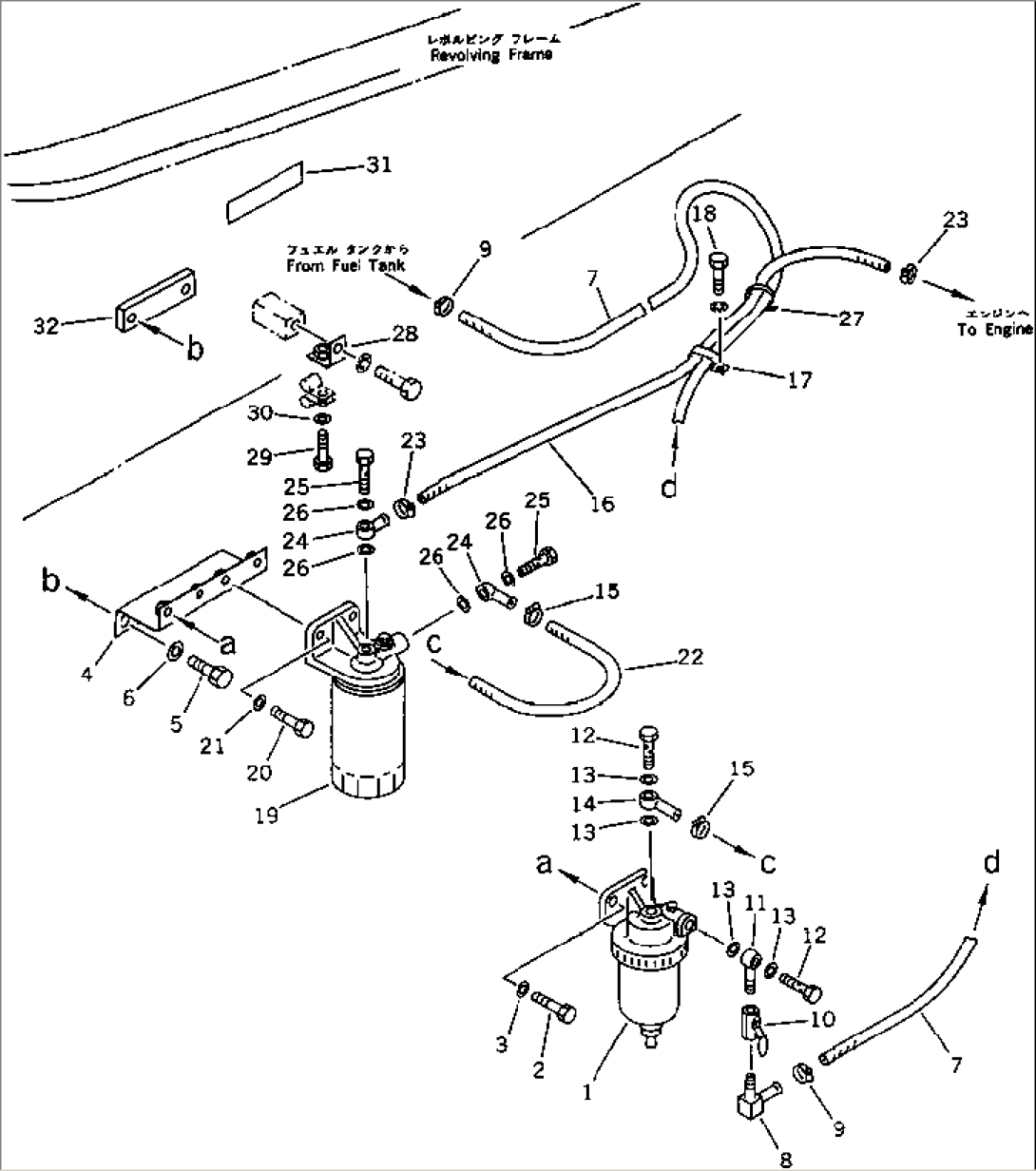 WATER SEPARATOR¤ PRE-FUEL FILTER AND PIPING