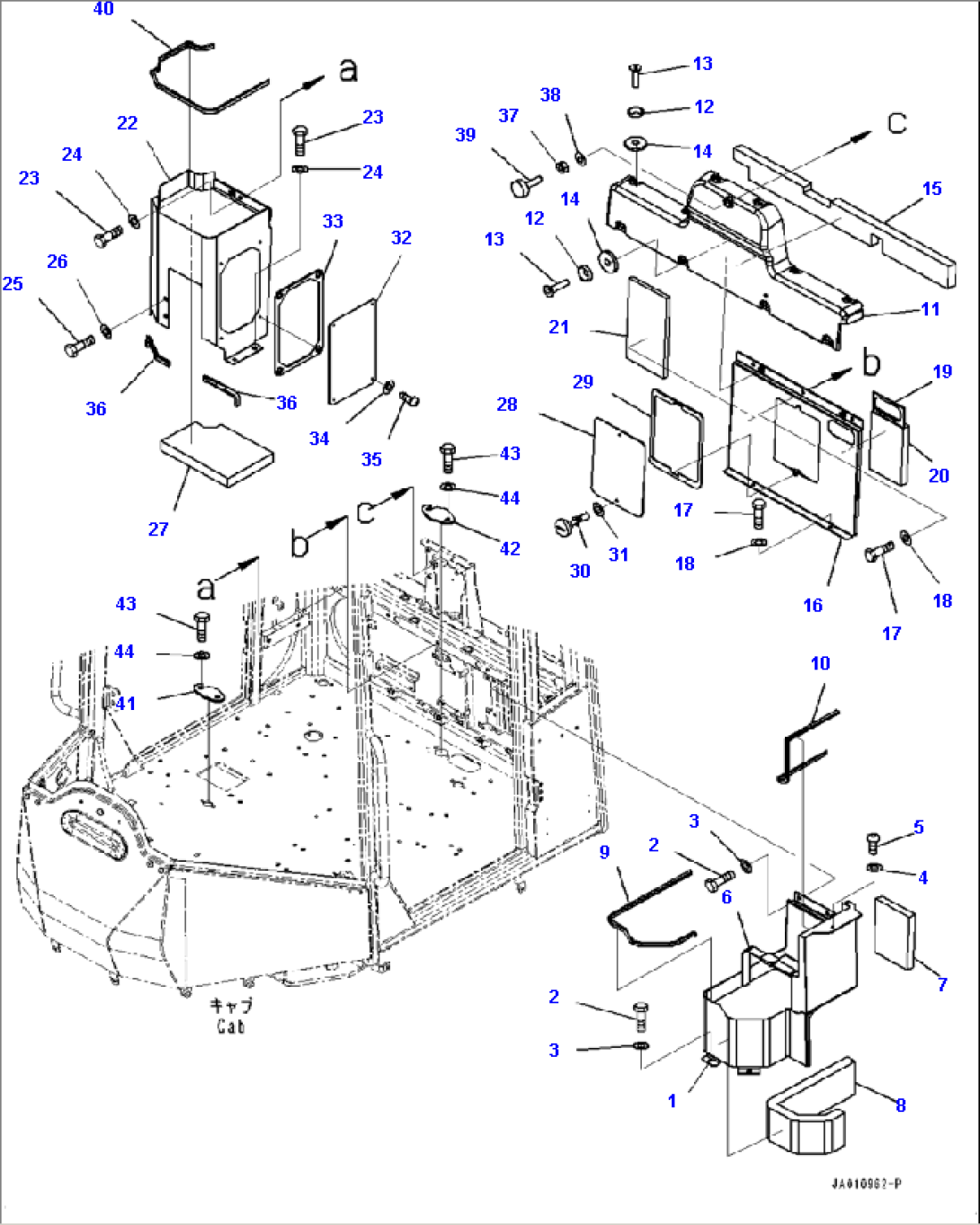 K0210-001043 ROPS CAB REAR COVER