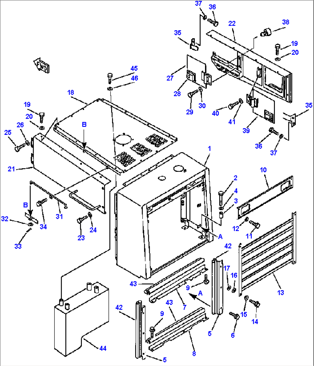 RADIATOR GUARD AND ENGINE HOOD