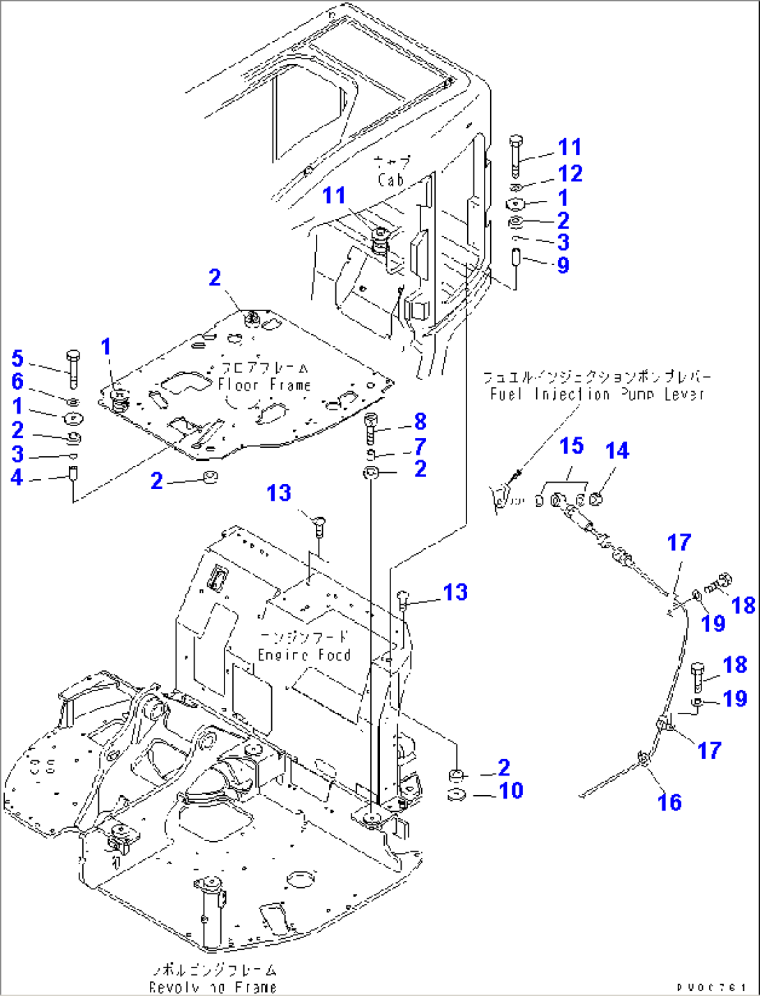 FLOOR MOUNT (MOUNT PARTS) (FOR CAB)
