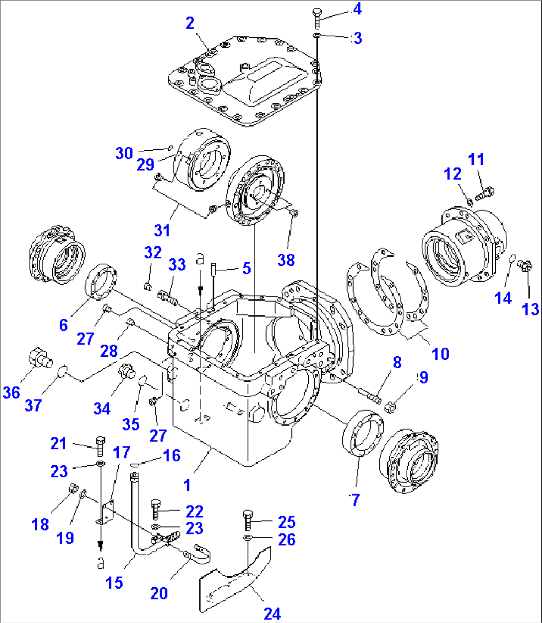 FRONT DIFFERENTIAL (HOUSING AND RELATED PARTS)(#2001-)