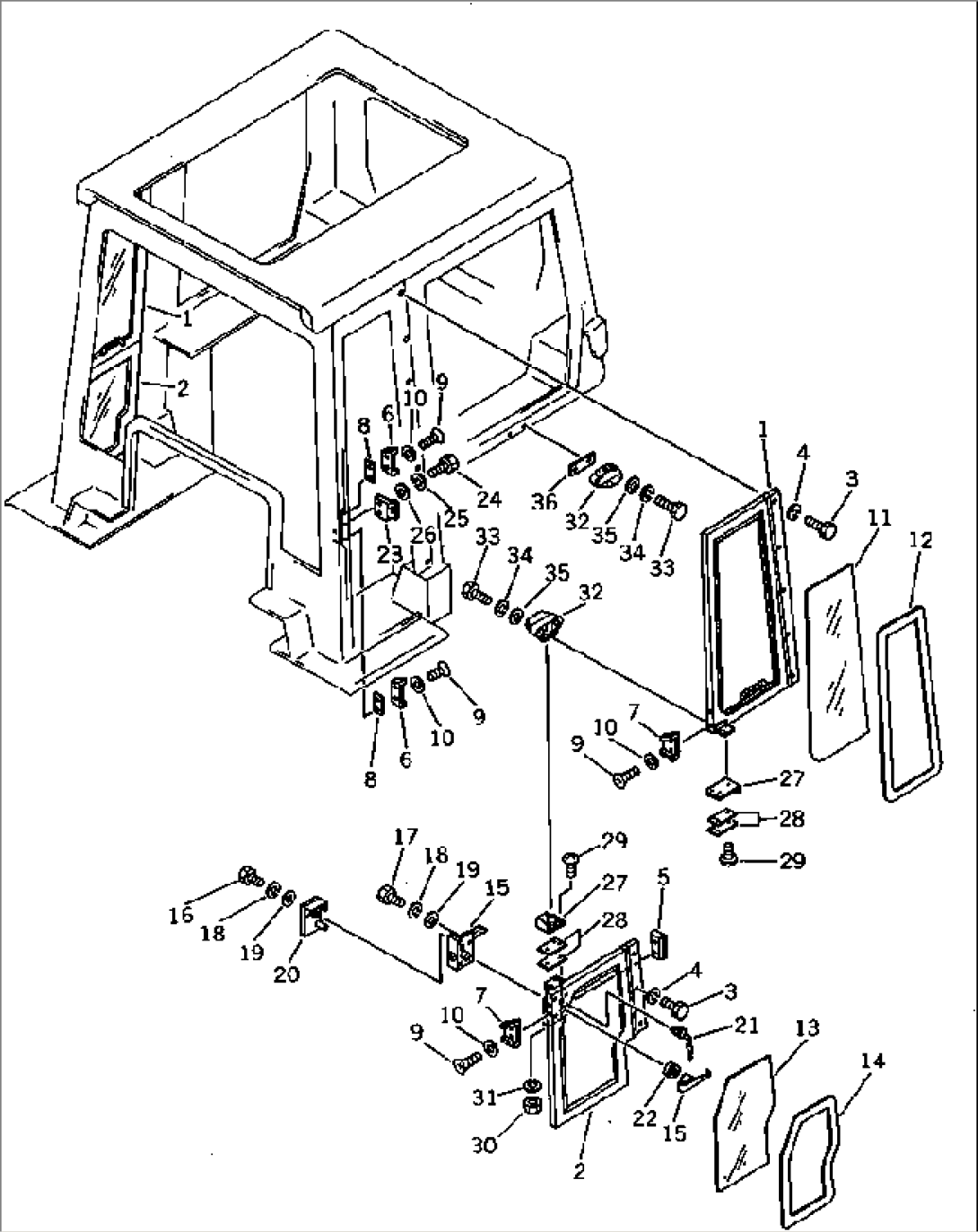 ROPS CAB (2/3) (FOR EC)(#45760-)