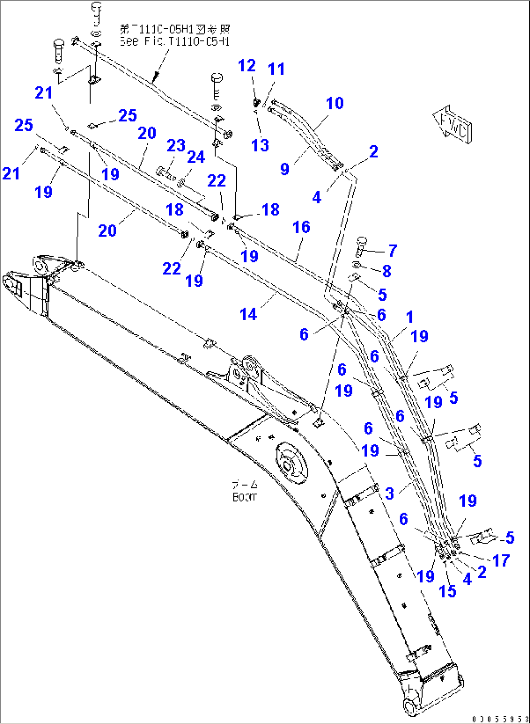 BOOM (ARM CYLINDER LINE AND BUCKET CYLINDER LINE) (1 ATTACHMENT)