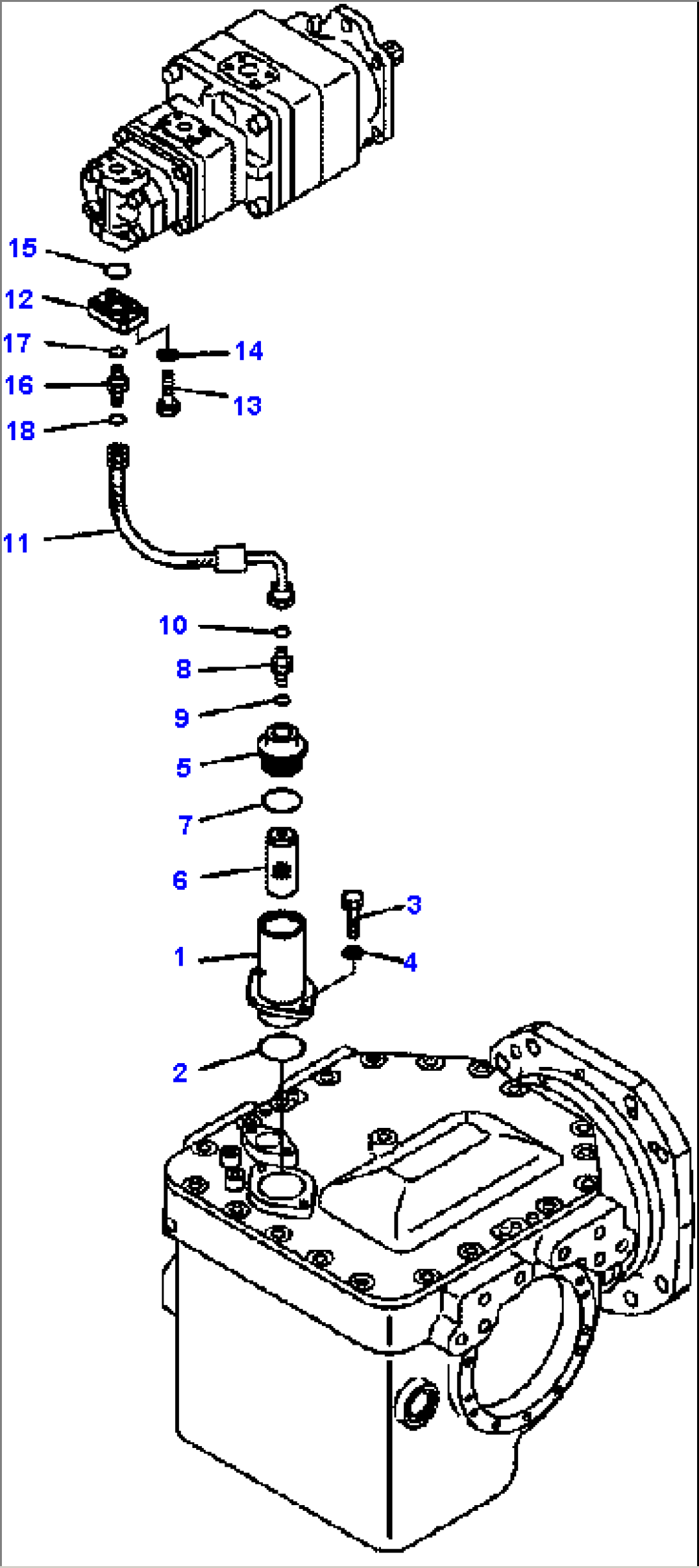 FIG. H0210-07A0 HYDRAULIC PIPING - FRONT DIFFERENTIAL LOCK LINE (1/2)