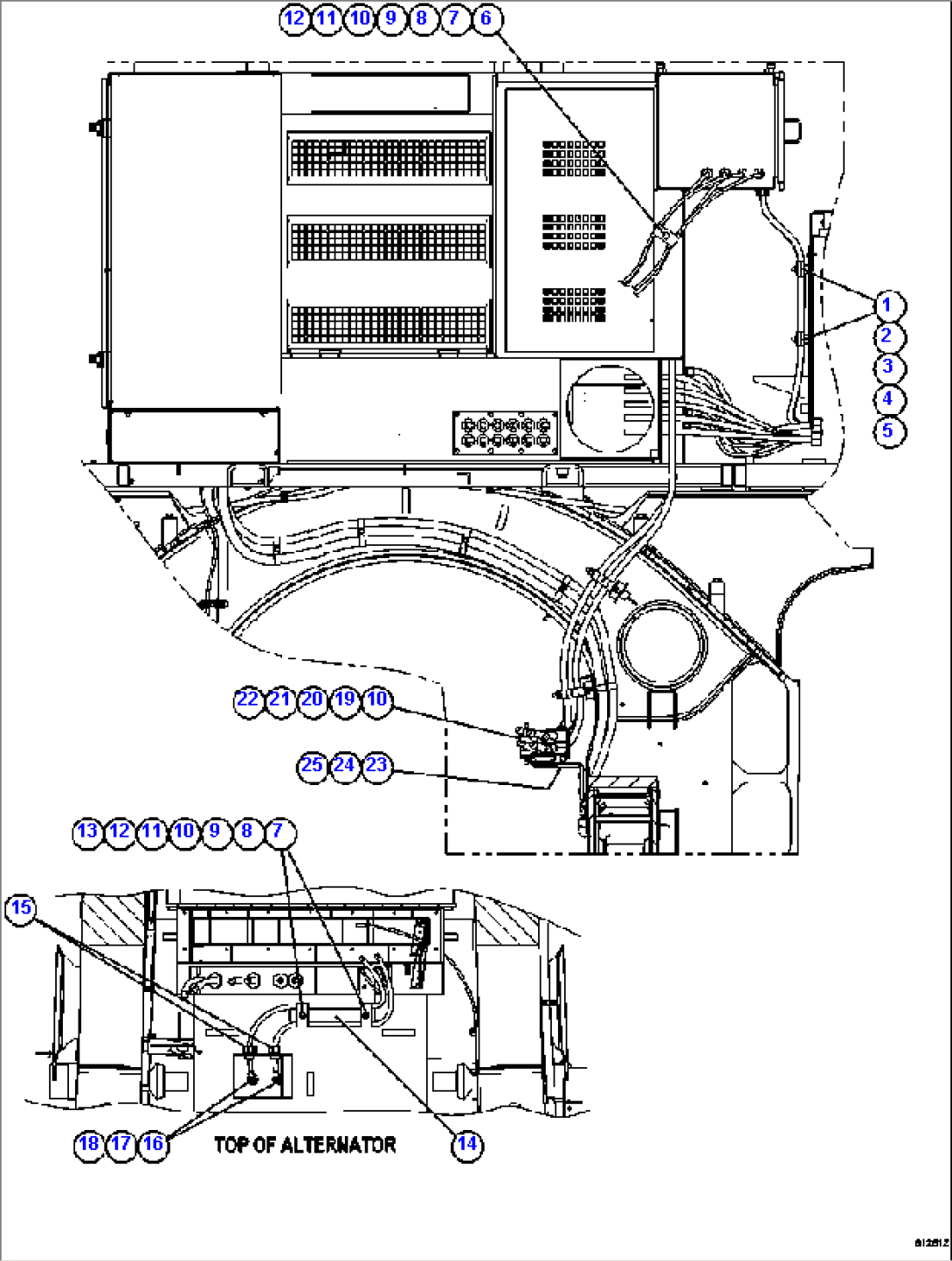 POWER CABLE ROUTING (REAR VIEW) 2/2