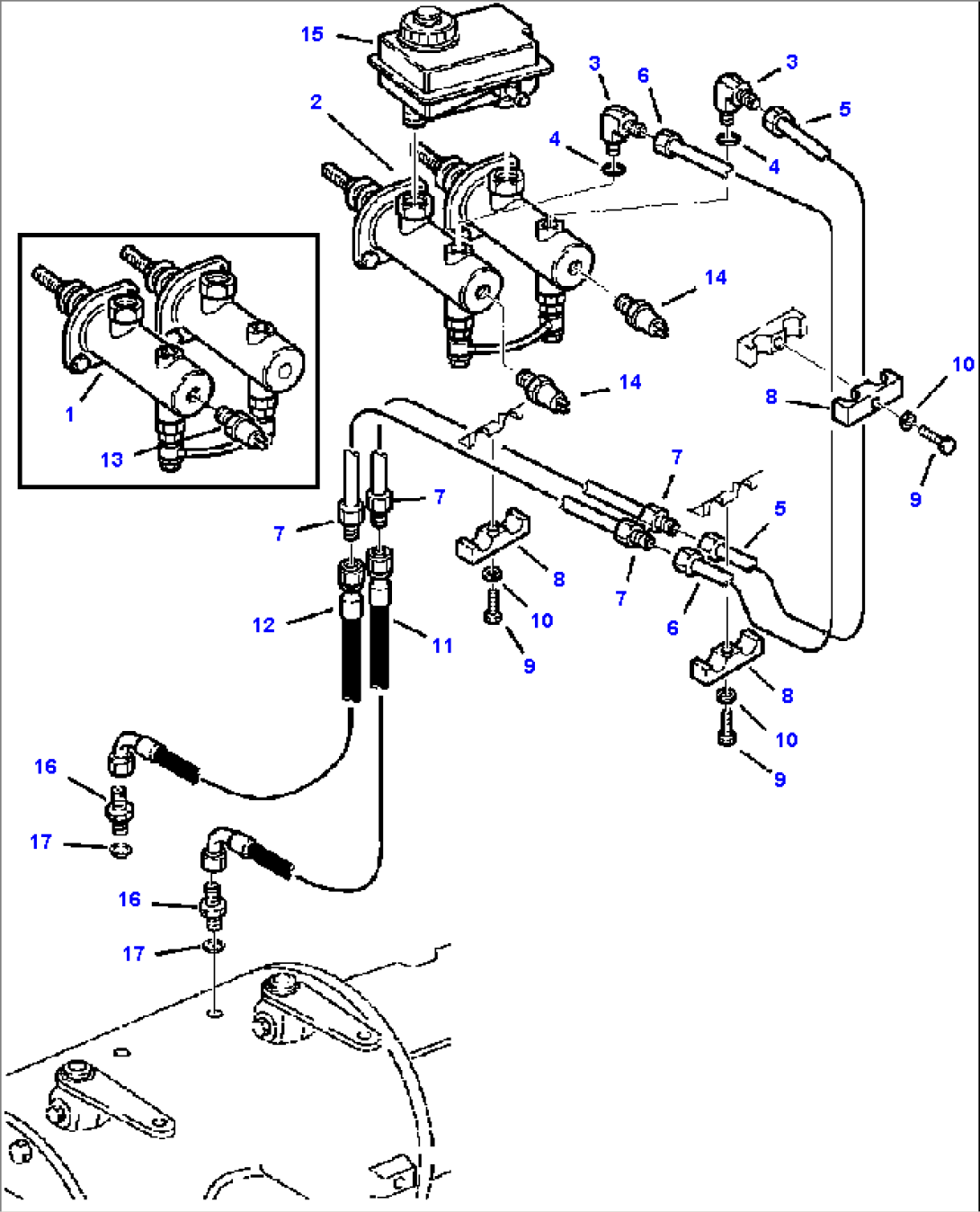 FIG. F3000-01A3 DRIVE TRAIN PIPING - BRAKE LINES