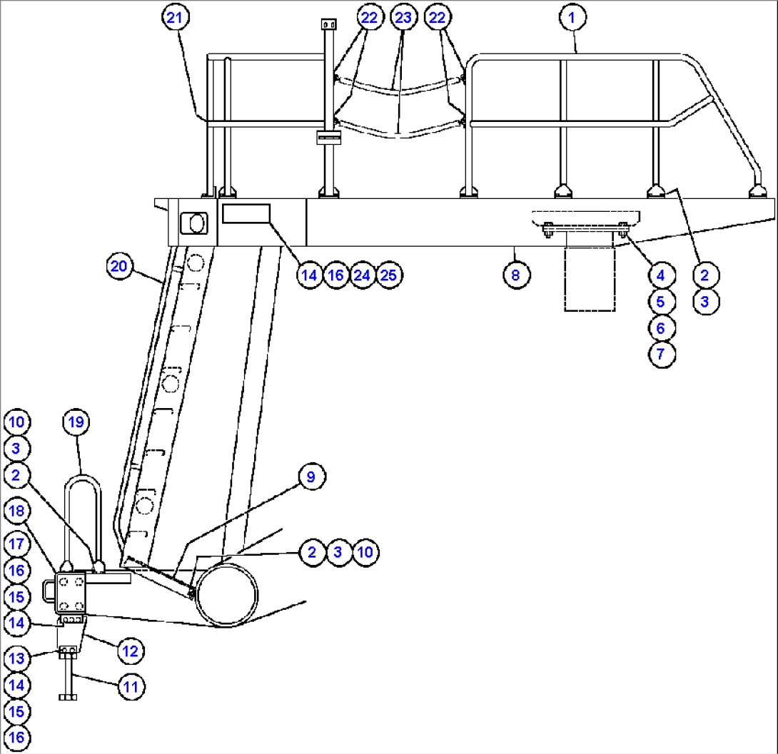 LEFT DECK, HANDRAILS & LADDER - 1