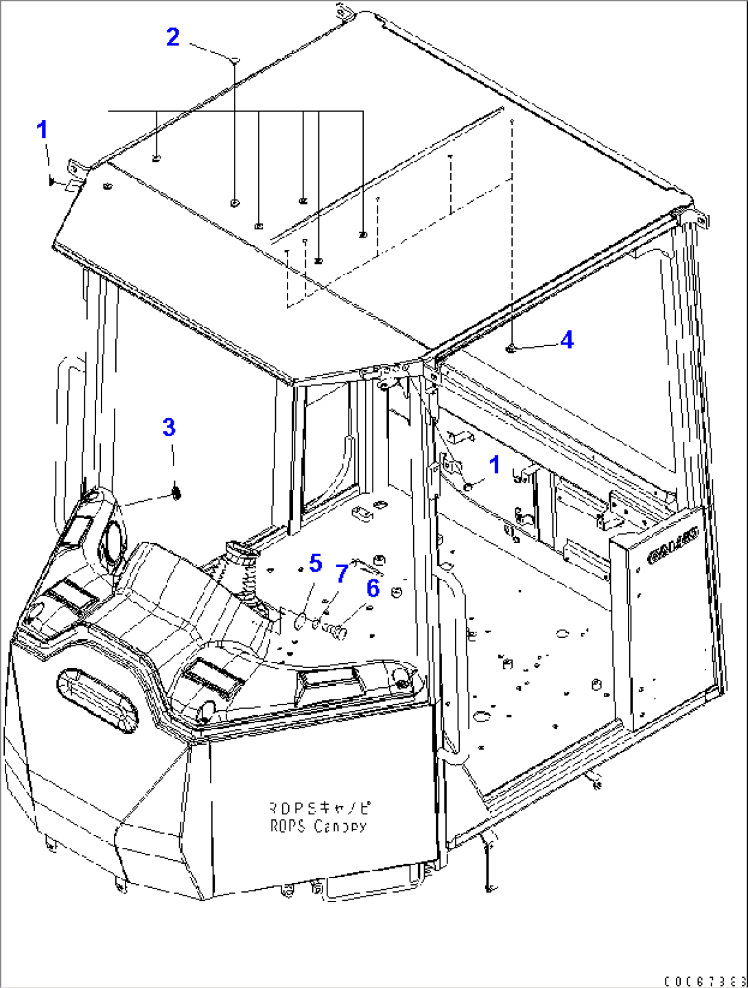 ROPS CANOPY (PLUG)(#70001-)