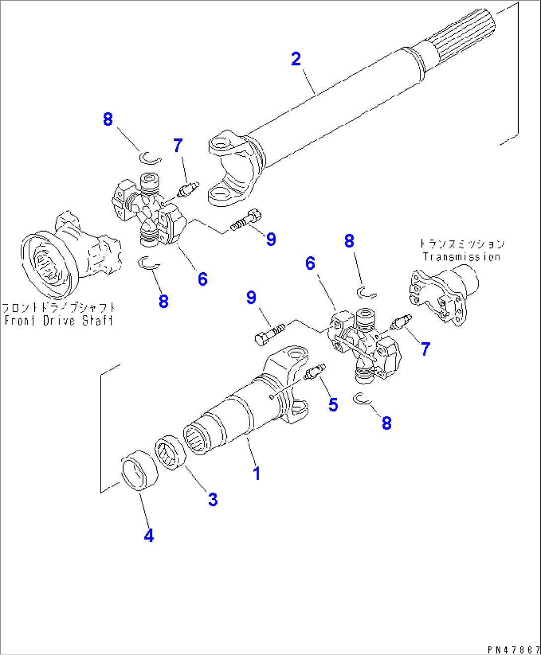 DRIVE SHAFT (CENTER)(#50001-)