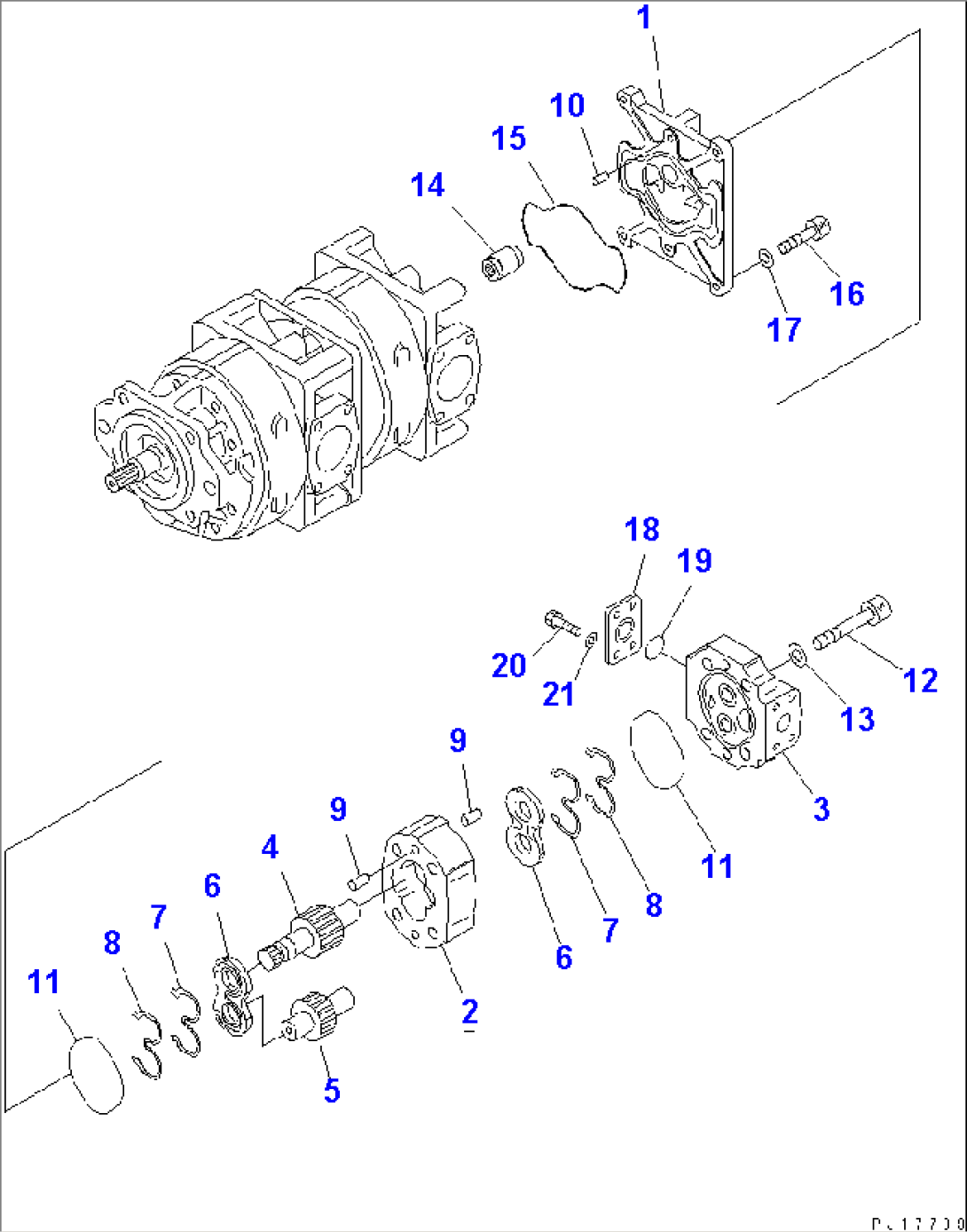 HYDRAULIC PUMP (WORK EQUIPMENT AND PILOT) (3/3)
