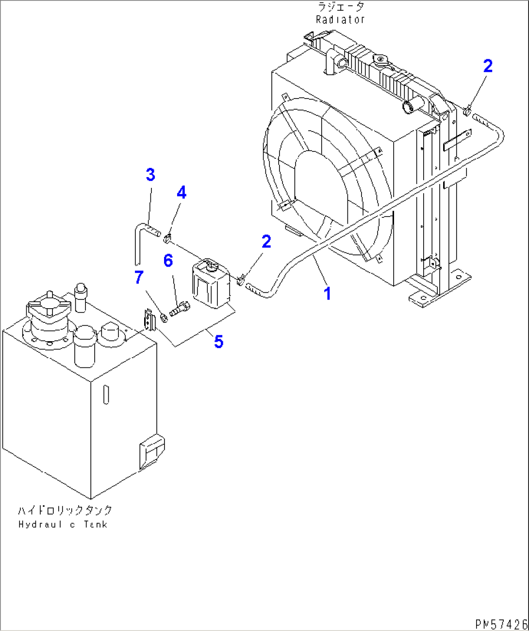 RADIATOR RESERVOIR TANK AND PIPING