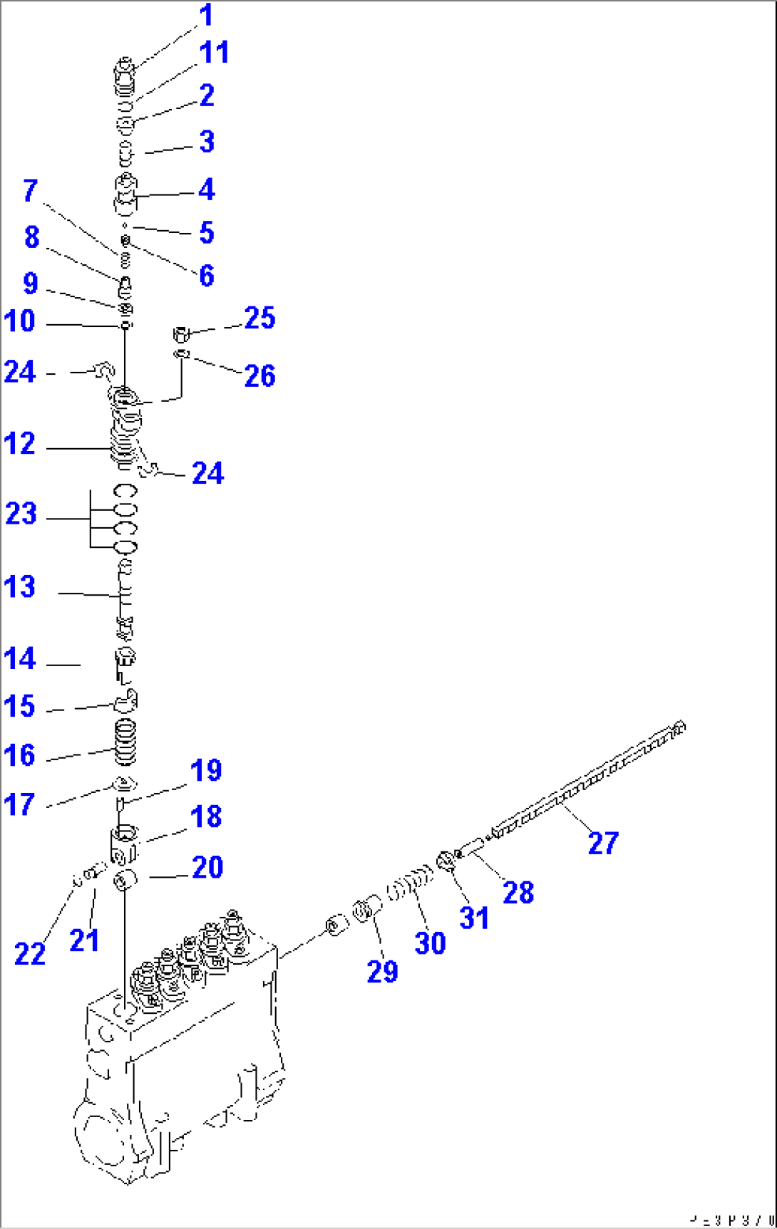 FUEL INJECTION PUMP (PUMP) (L.H.) (2/2) (FOR ELECTRICAL GOVERNOR) (INNER PARTS)(#10034-)
