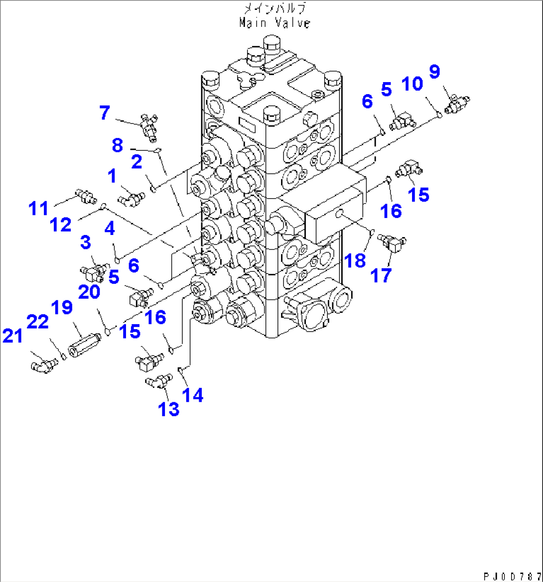 ARM AND BUCKET LINE (2/3) (FOR ARM CRANE SPEC.)(#7301-)