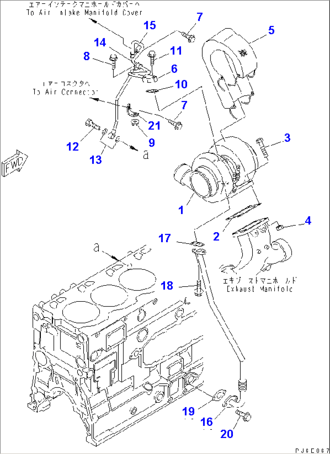 TURBOCHARGER MOUNTING AND LUBRICATOR(#310314-)