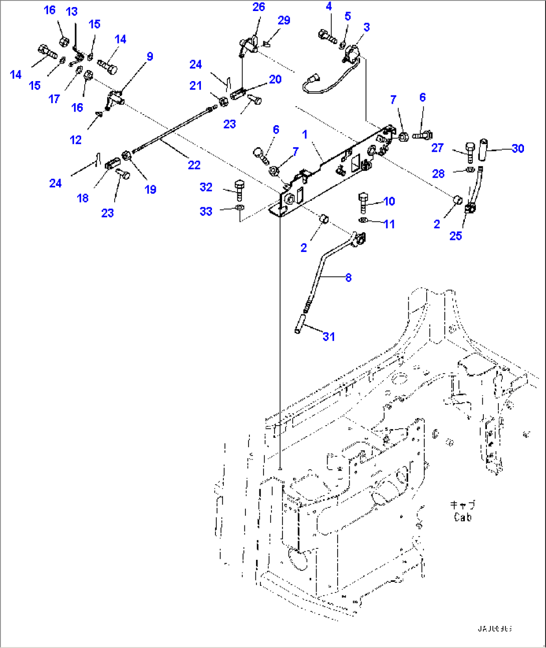 ROPS Cab, Work Equipment Lock Lever (#1001-3044)