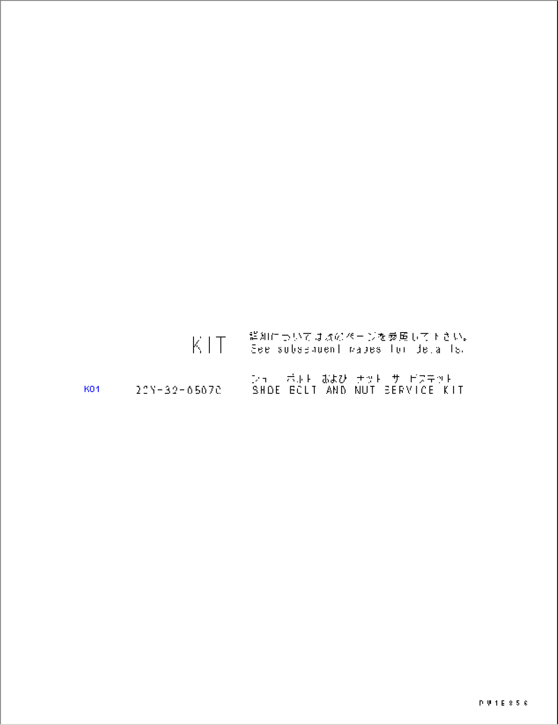 SHOE BOLT AND NUT SERVICE KIT