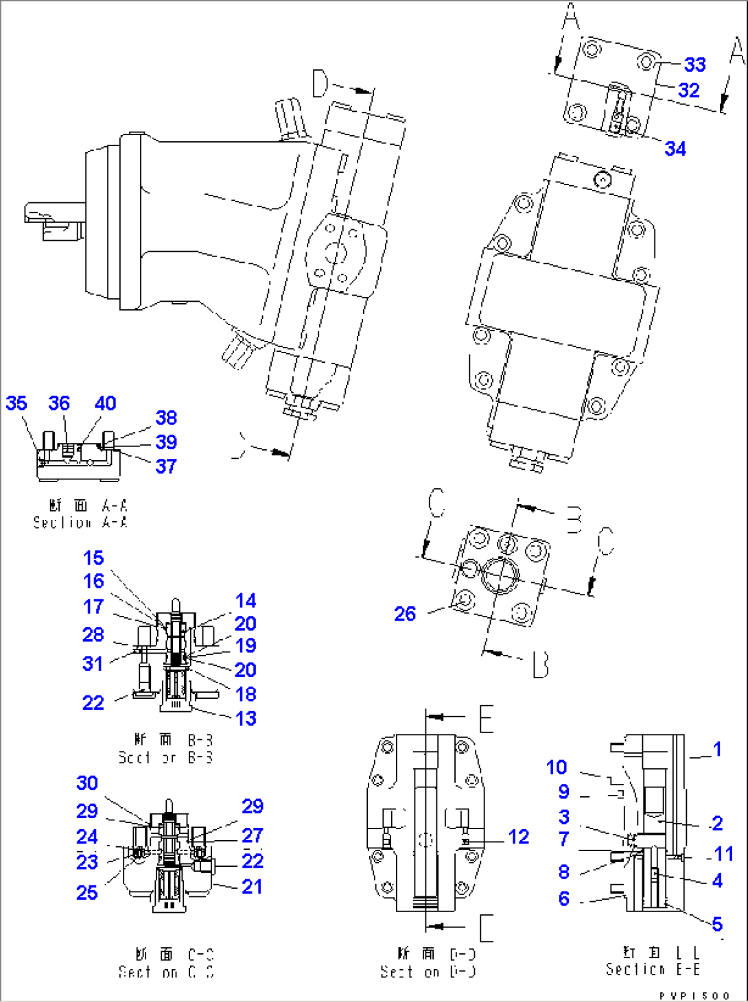 TRAVEL MOTOR (REAR) (20KPH) (INNER PARTS) (2/2)(#K34177-)