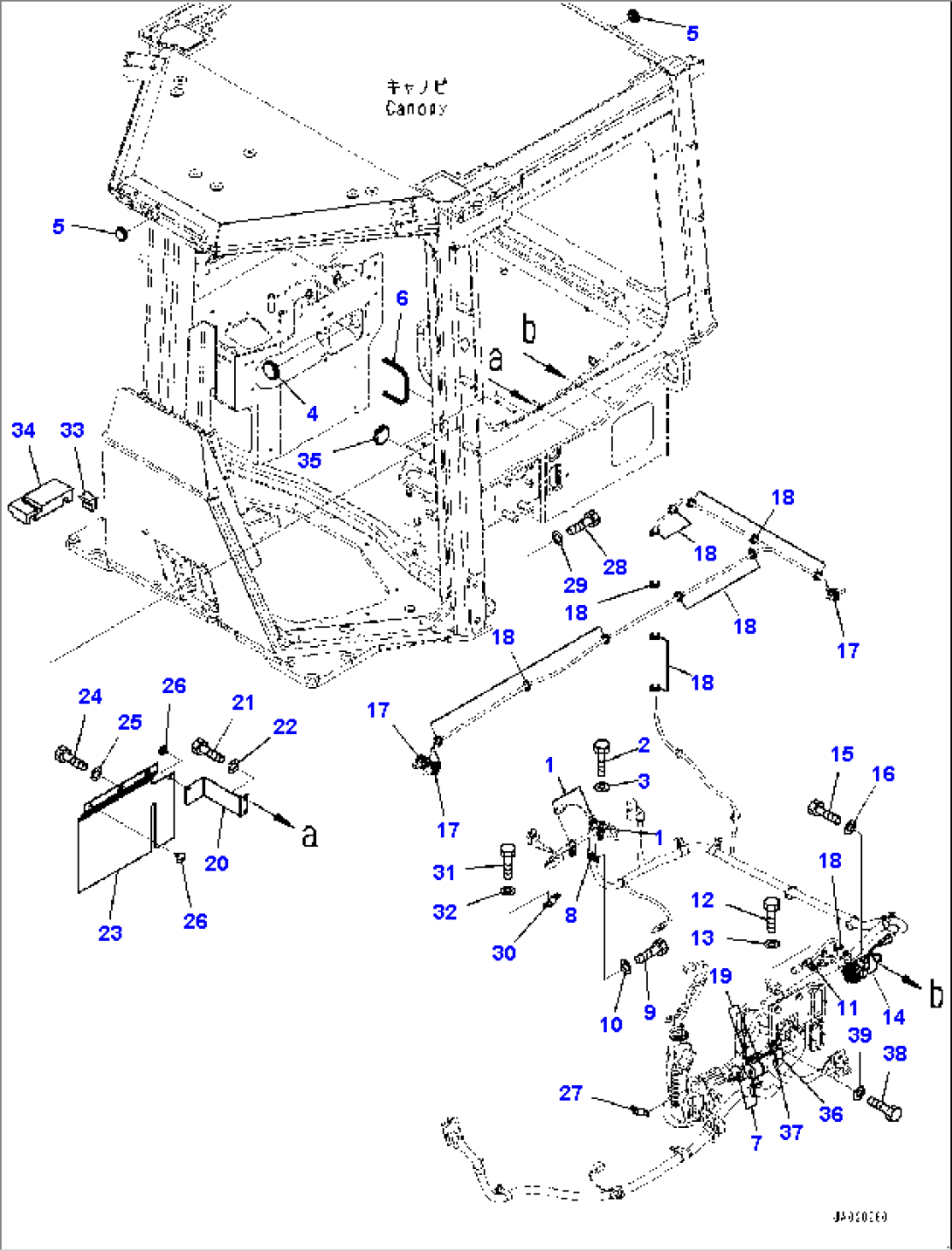 ROPS Canopy, Floor, Wiring Harness (2/3) (#80001-)