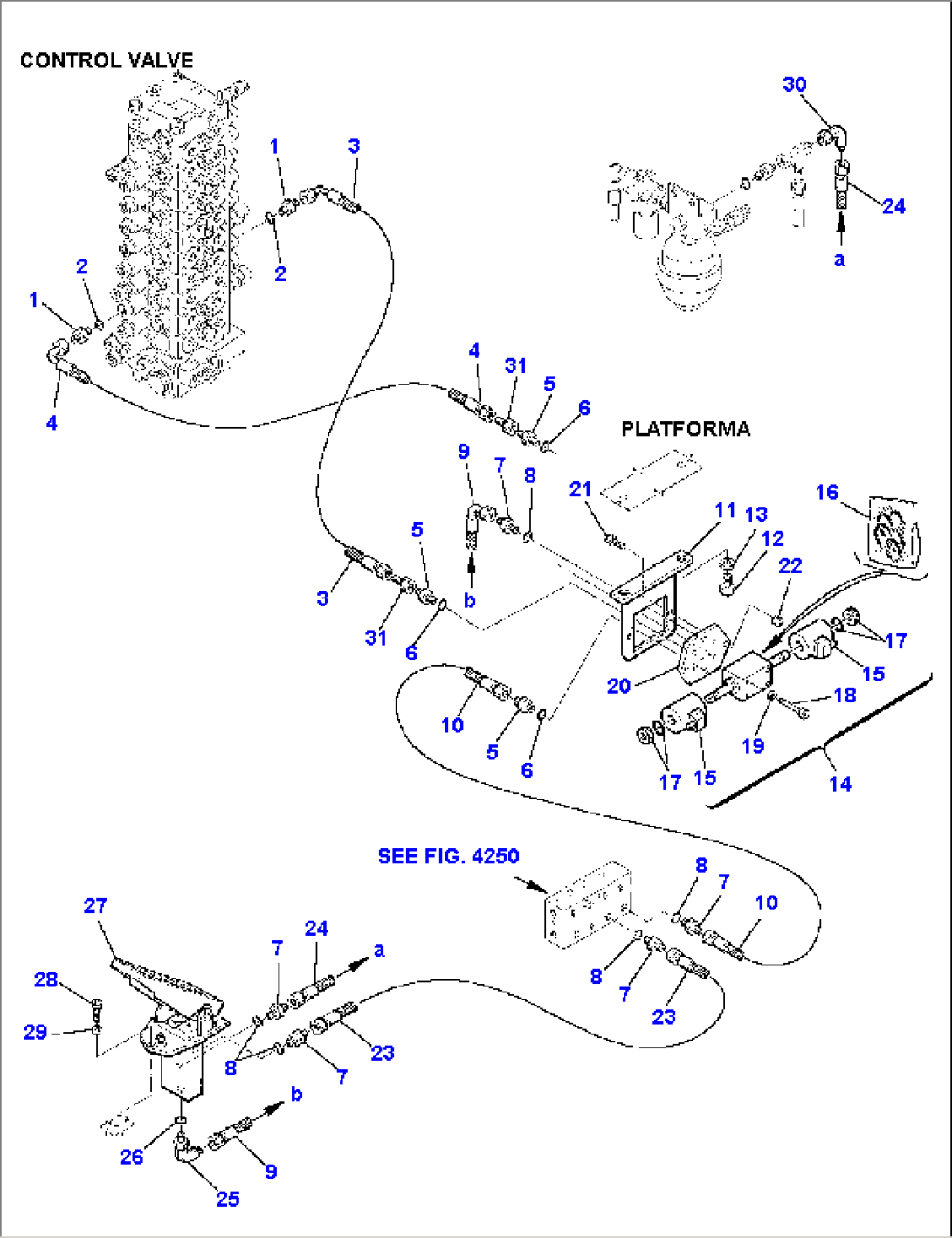 HYDRAULIC PIPING (TRAVEL PPC VALVE LINE)