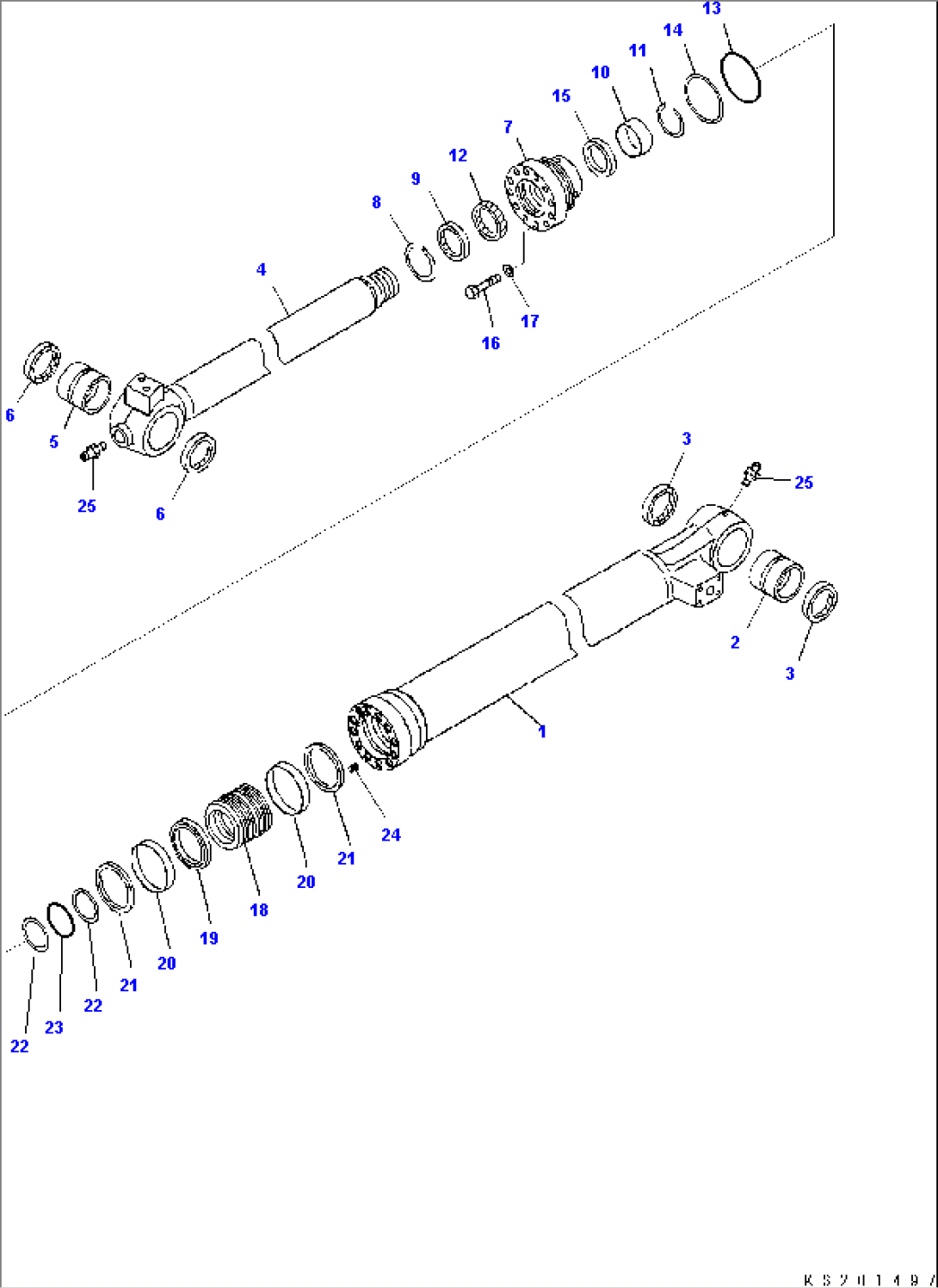 BUCKET CYLINDER (INNER PARTS) (FOR 3.2./3.5M ARM)
