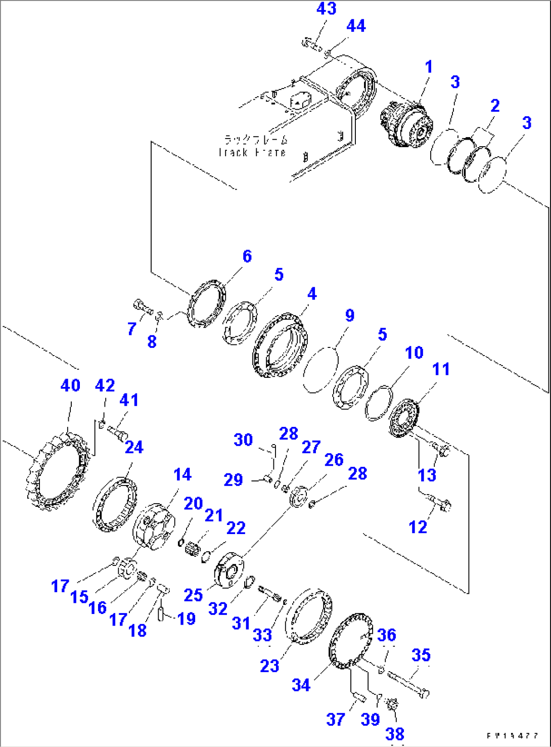 TRACK FRAME (FINAL DRIVE) (L.H.)(#10104-)