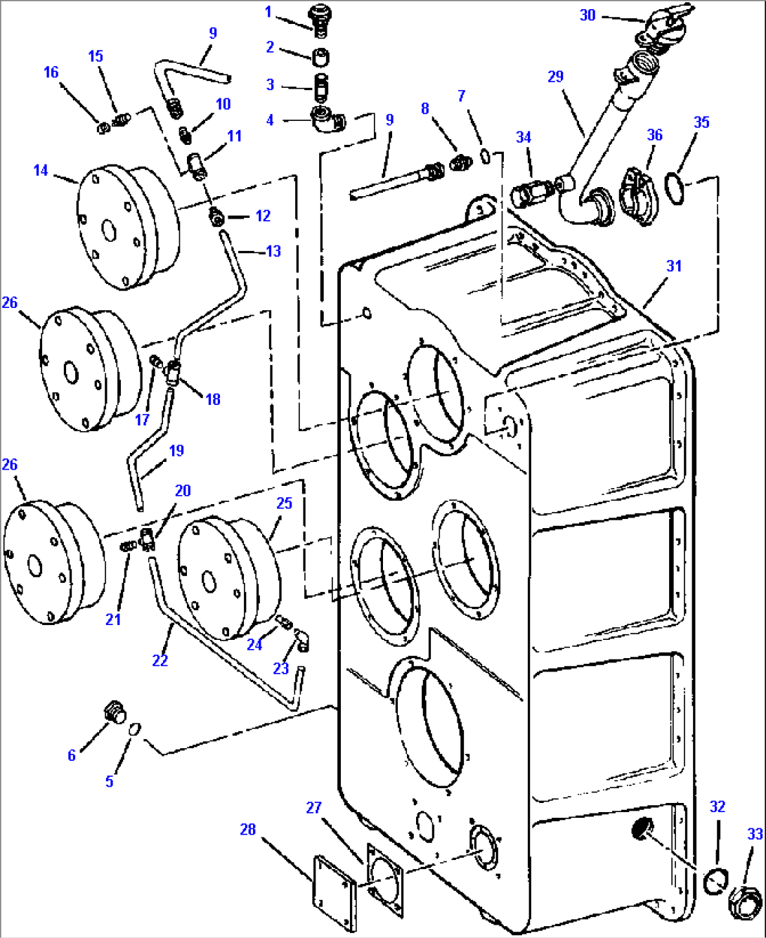 TRANSMISSION REAR HOUSING LUBE LINES