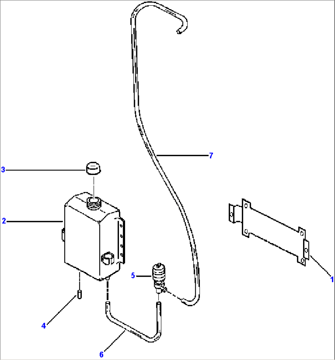 ROPS CAB WINDOW WASHER TANK - S/N N/A AND UP