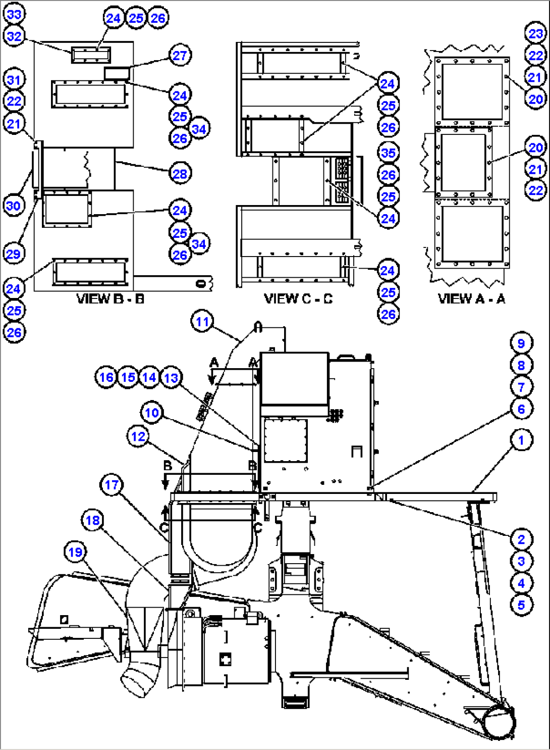 AUX BLOWER & BLOWER INLET DUCTING