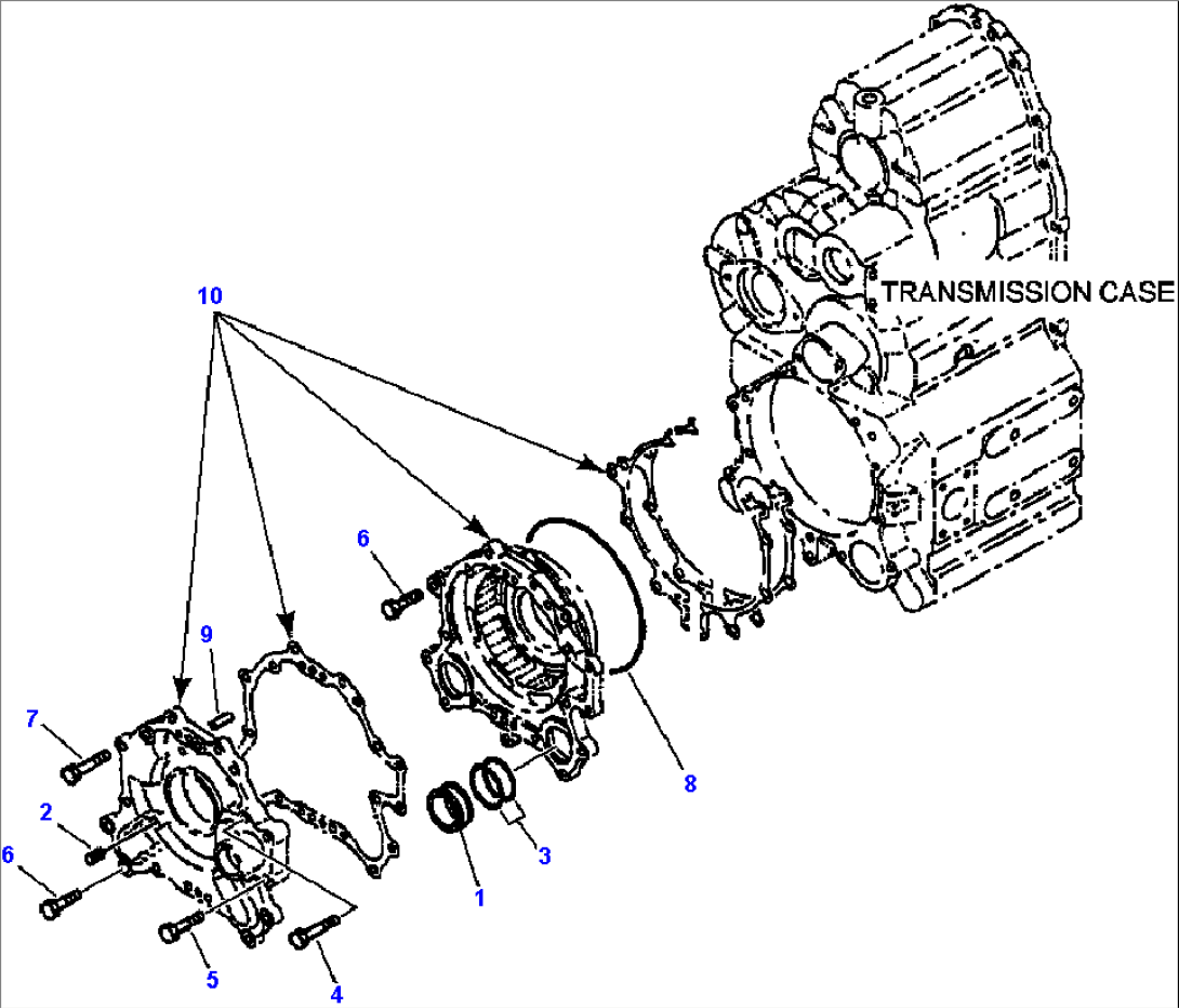 FIG. F4350-52A0 TRANSMISSION - MOUNTING - FRONT COVER AND RETAINER