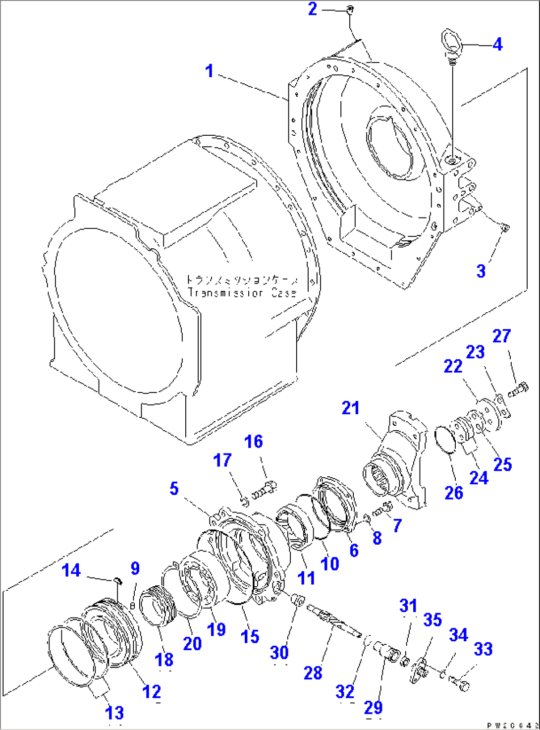 TRANSMISSION CAGE ASSEMBLY (SERVICE PARTS)(#1115-)