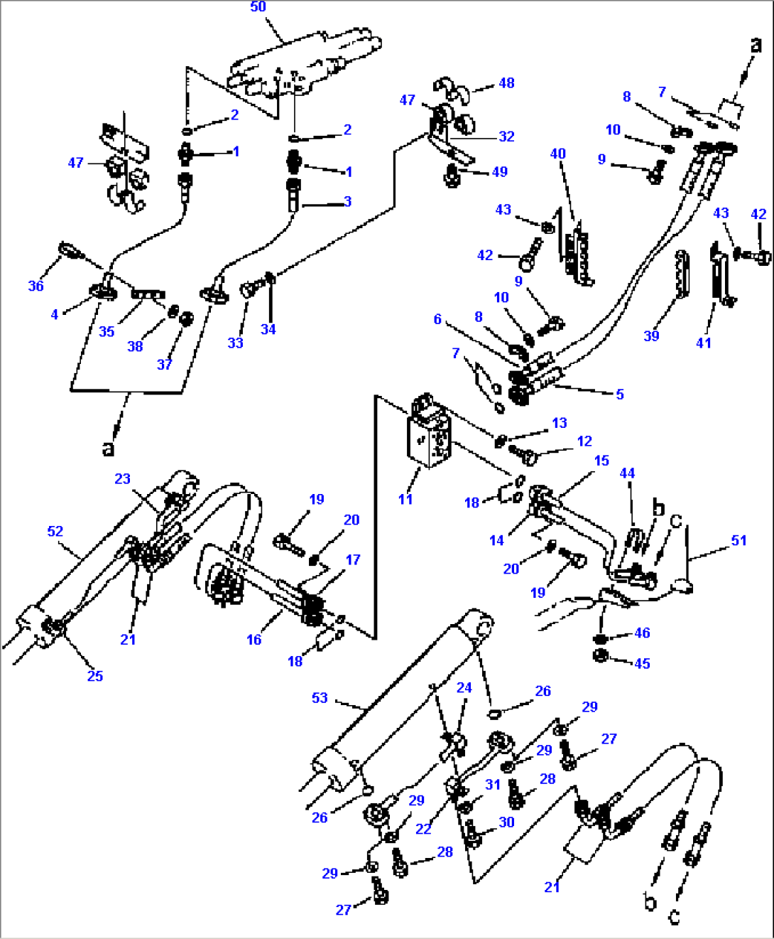 HYDRAULIC PIPING (CONTROL VALVE TO LIFT CYLINDERS)