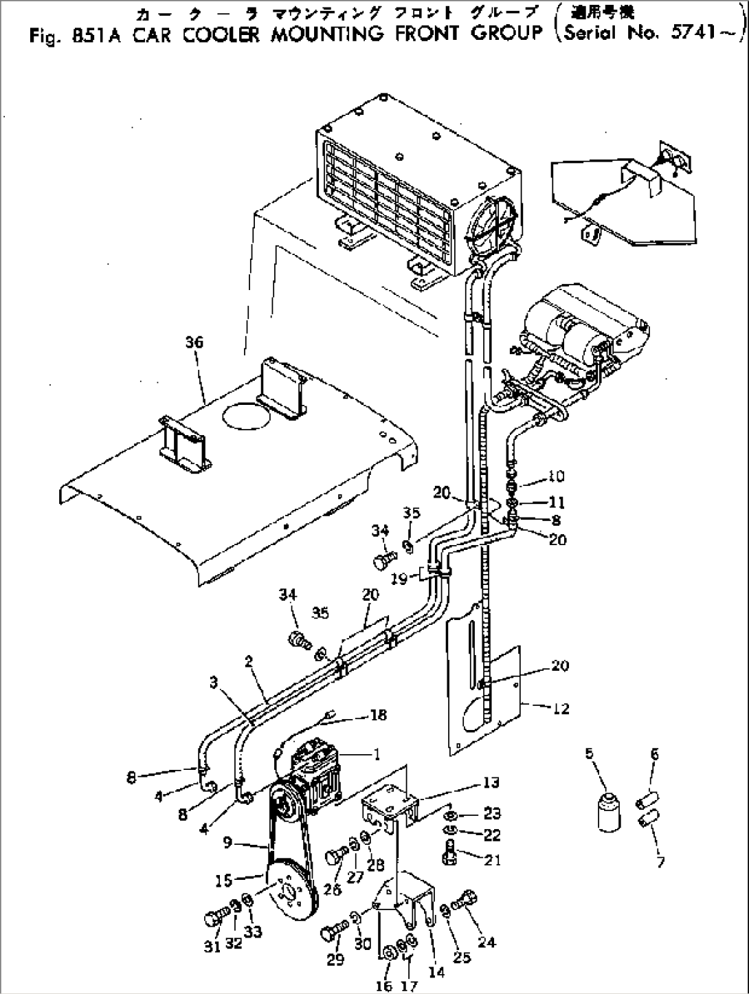 CAR COOLER MOUNTING FRONT GROUP(#5741-)