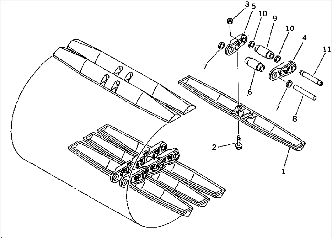 TRACK SHOE (MASTER PIN TYPE) (SWAMP TYPE)(#10001-11118)