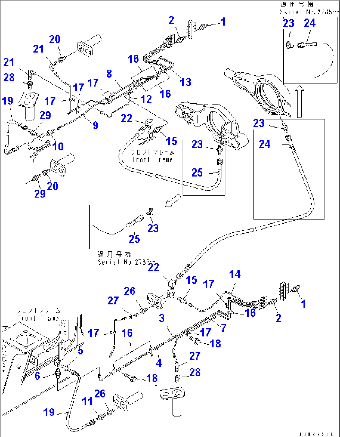 FRONT FRAME LUBRICATION(#2001-)