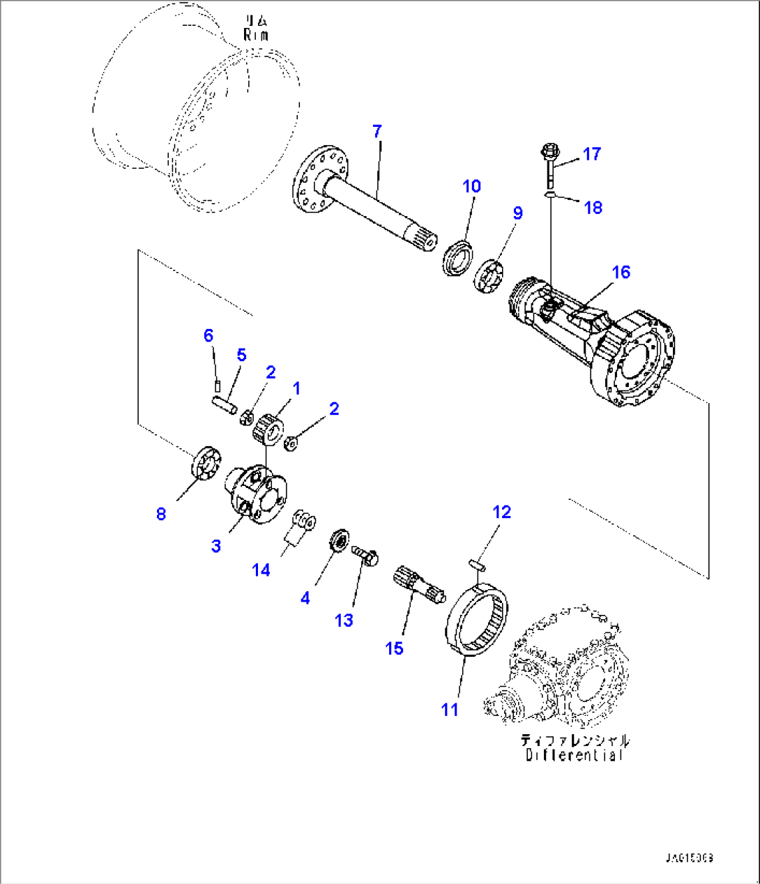Rear Axle, Final Drive and Housing, R.H. (#80001-)