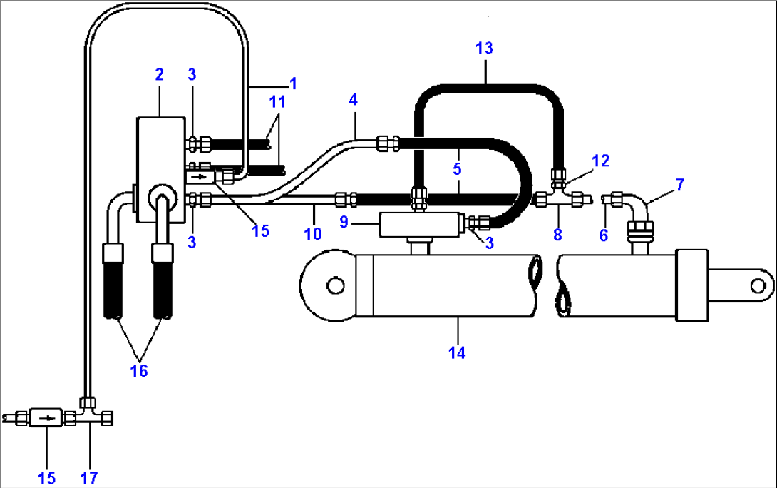 FIG. H0240-01A1 CLAMSHELL PIPING KIT - FOUR-SECTION POWER BOOM