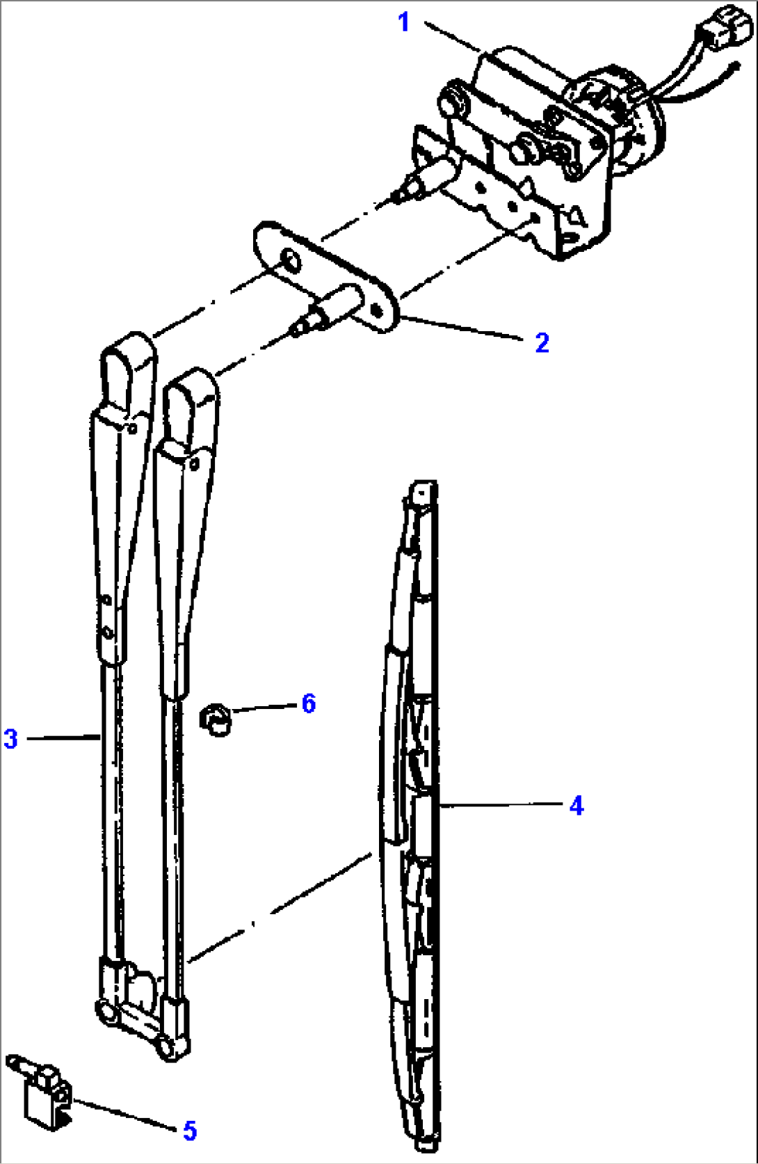 FIG. K0210-10A0 CAB - REAR WINDSHIELD WIPER
