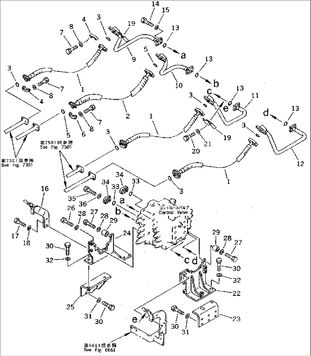 ARM AND BUCKET CYLINDER PIPING (CHASSIS SIDE)