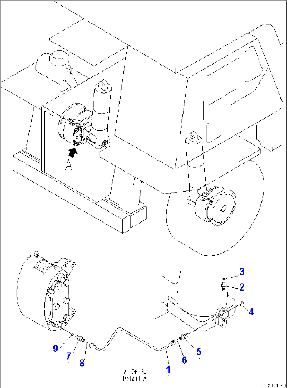 FRONT AXLE (RIGHT HAND) (4/6) (BRAKE PIPING)(#1601-)