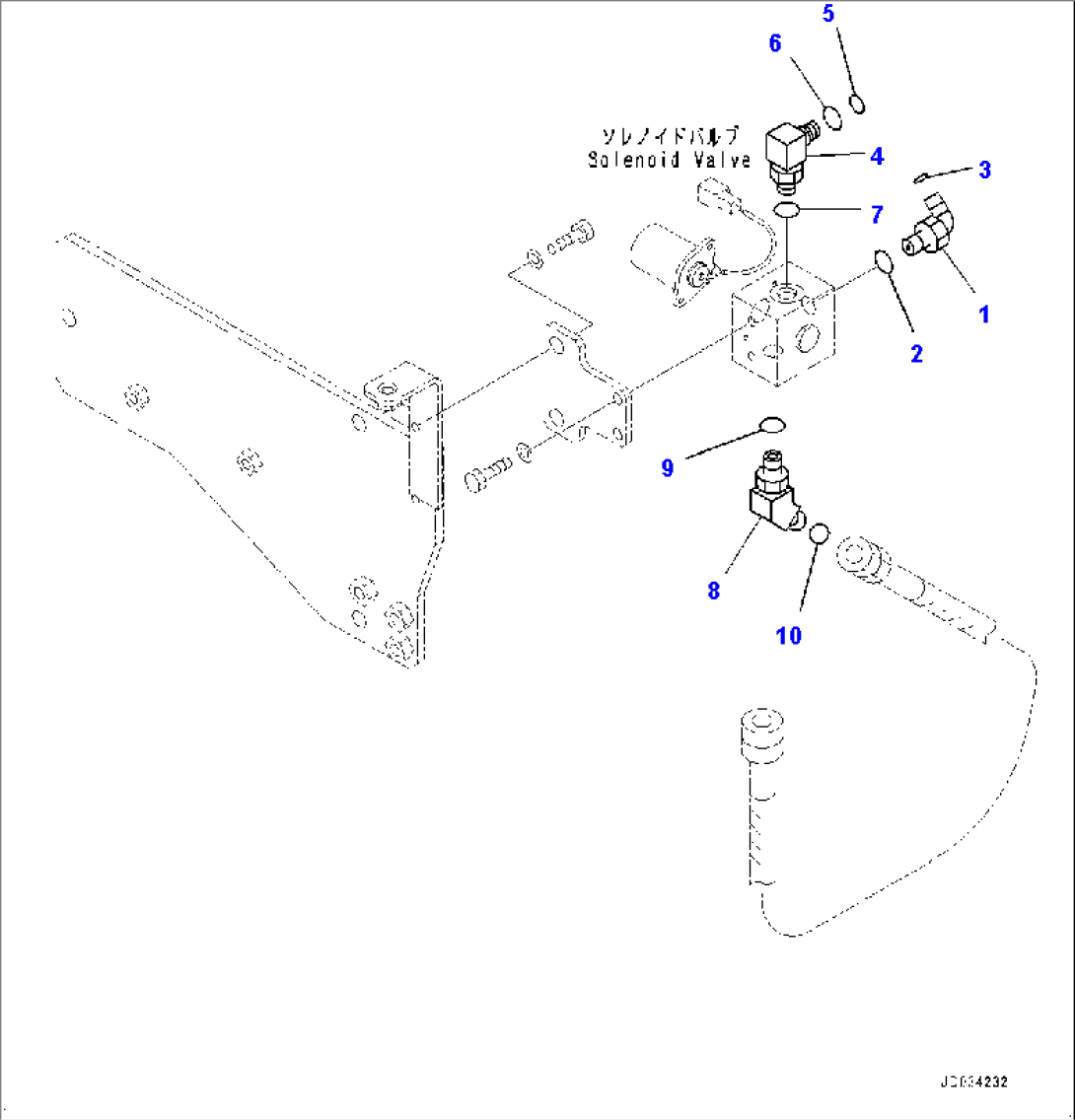 Solenoid Valve, Swing Priority Valve and piping (1/2) (#70001-)