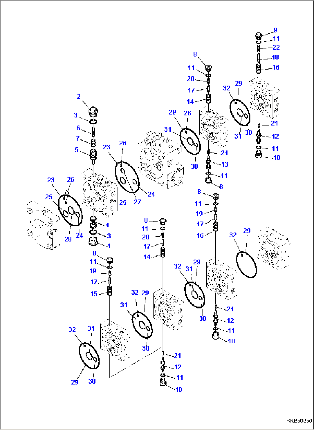 8-SPOOL CONTROL VALVE MECHANICAL CONTROLS (11/16)