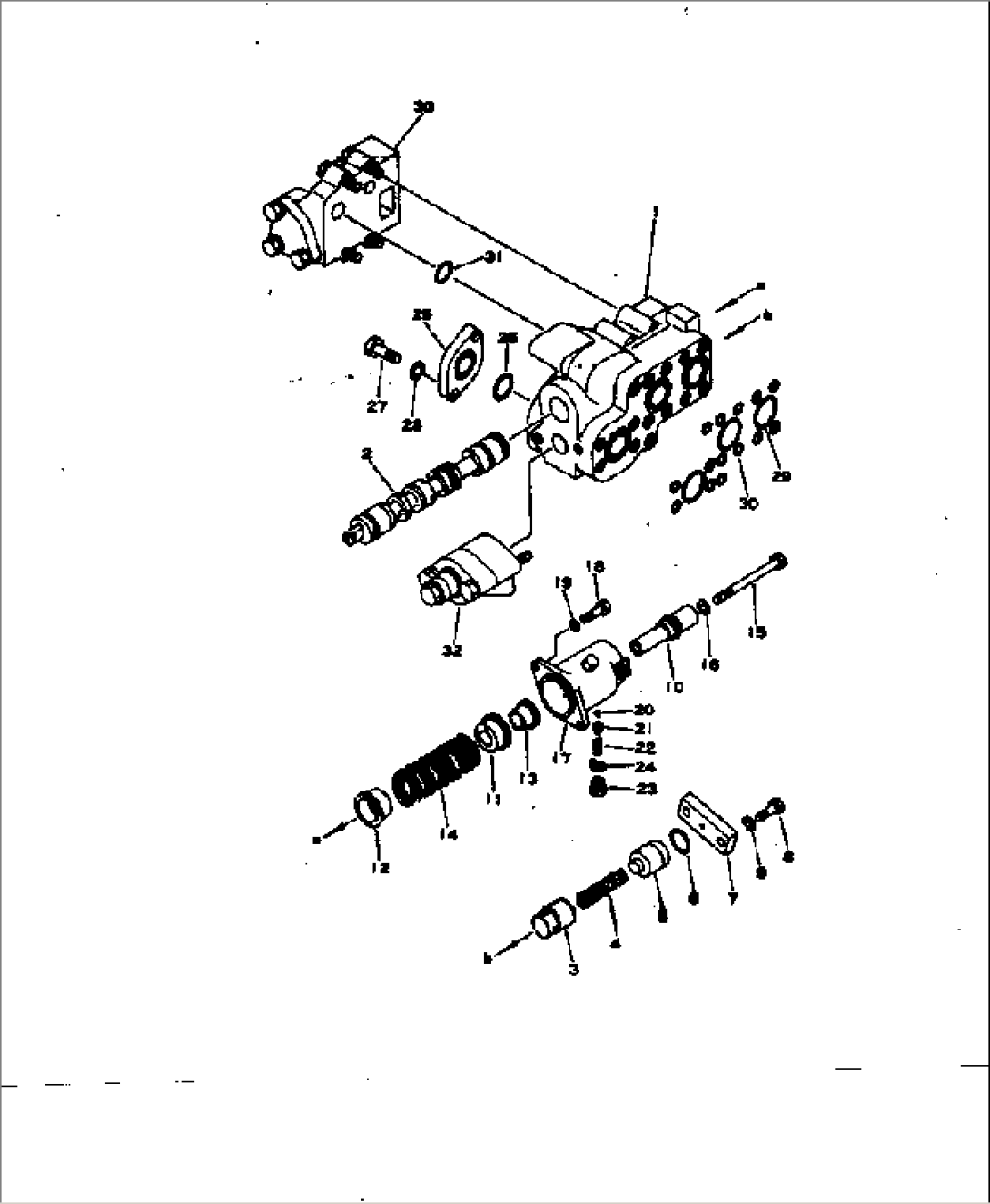 HYDRAULIC CONTROL VALVE (FOR ANGLE AND STRAIGHT DOZER) (1/2)