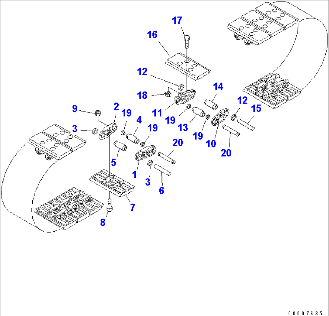 TRACK SHOE (MASTER PIN TYPE) (FLAT TYPE) (330MM WIDE)(#41001-41196)