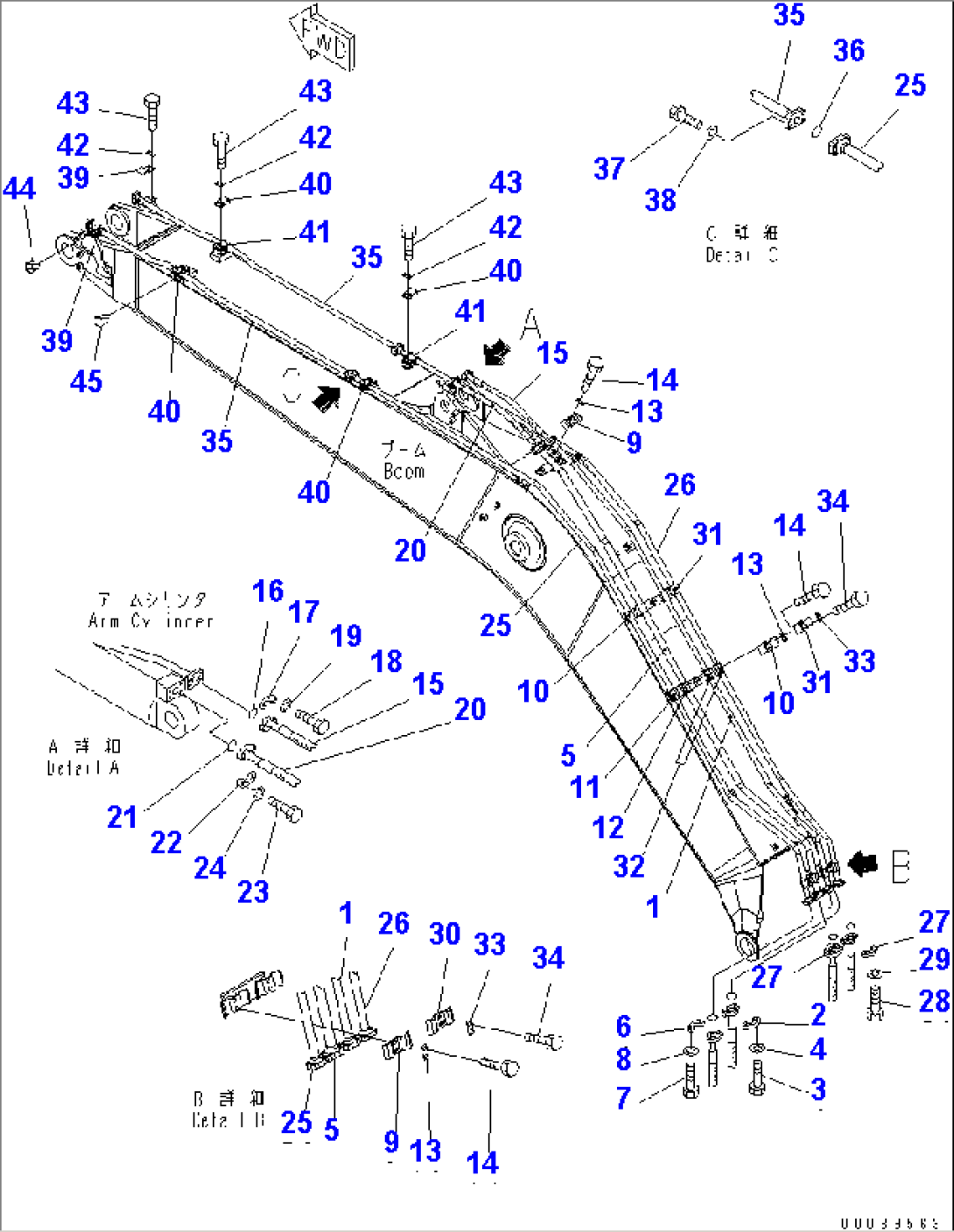 BOOM (ARM CYLINDER LINE AND BUCKET CYLINDER LINE)(#10538-)