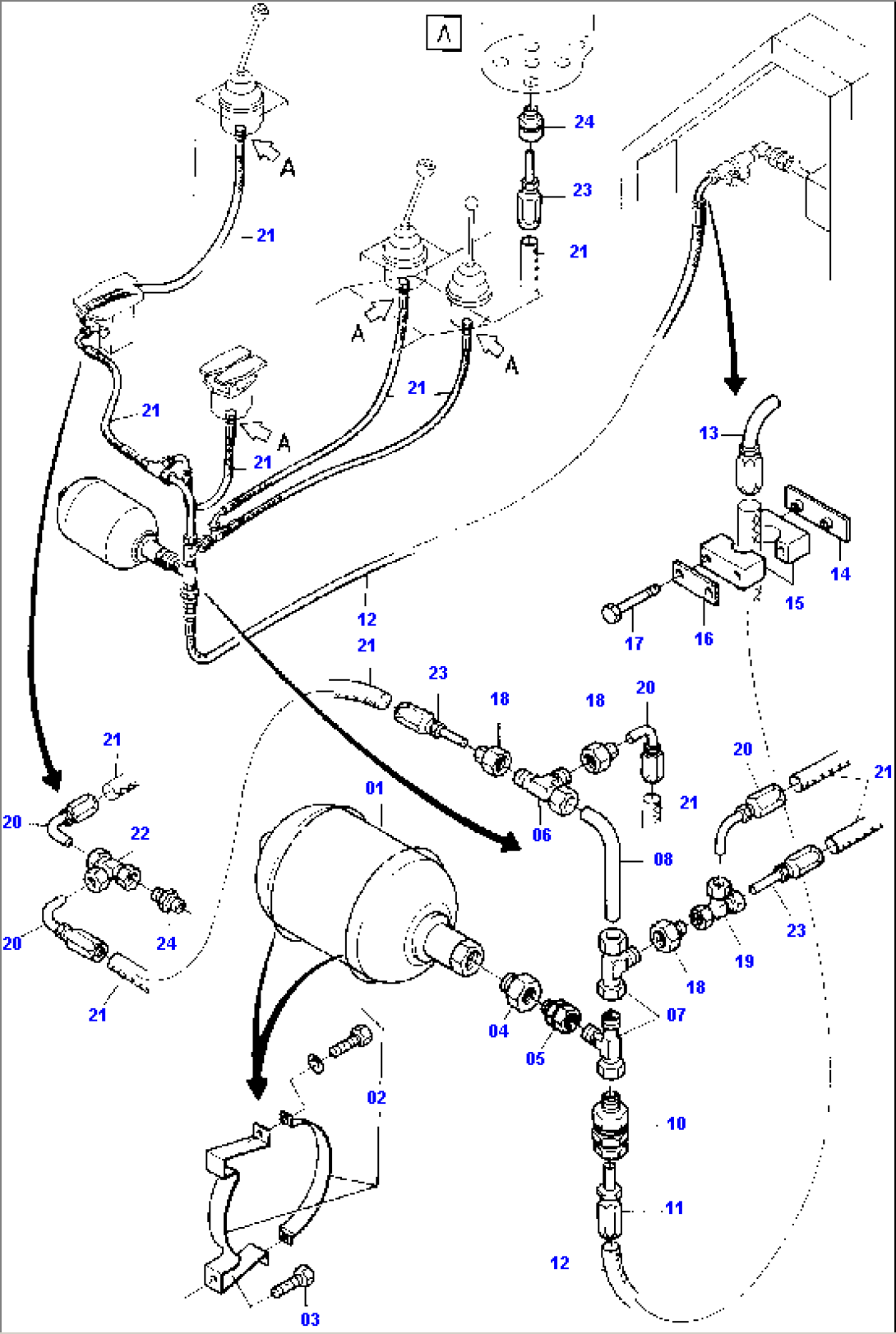 Hydr. Pilot Control, Pressure Lines