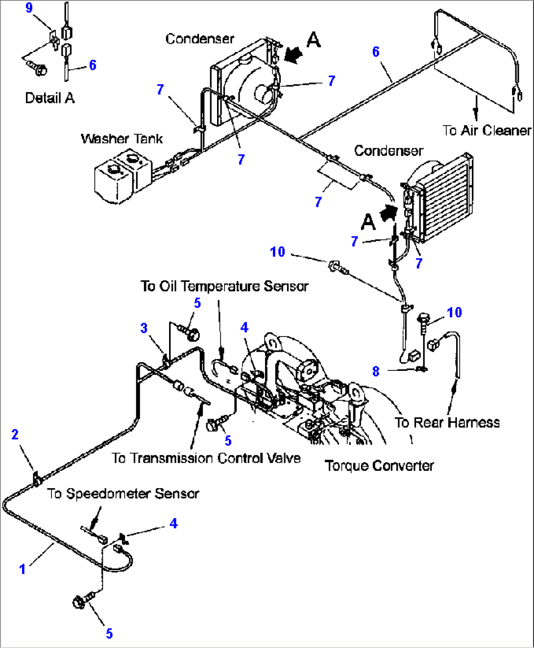 FIG. E0202-05A0 REAR HARNESS - TRANSMISSION LINE