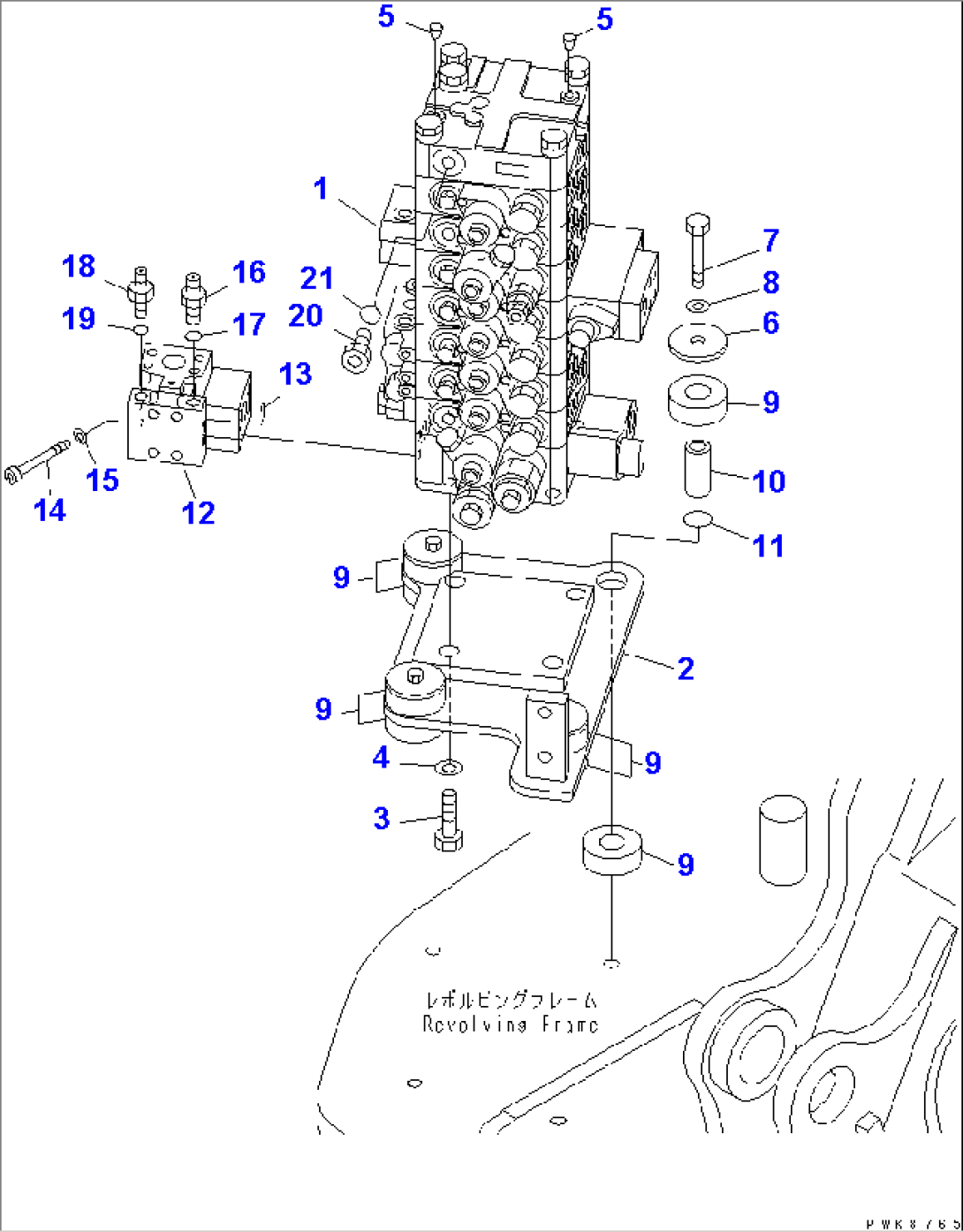 MAIN VALVE (BRACKET AND MOUNT) (FOR BLADE)(#5001-)